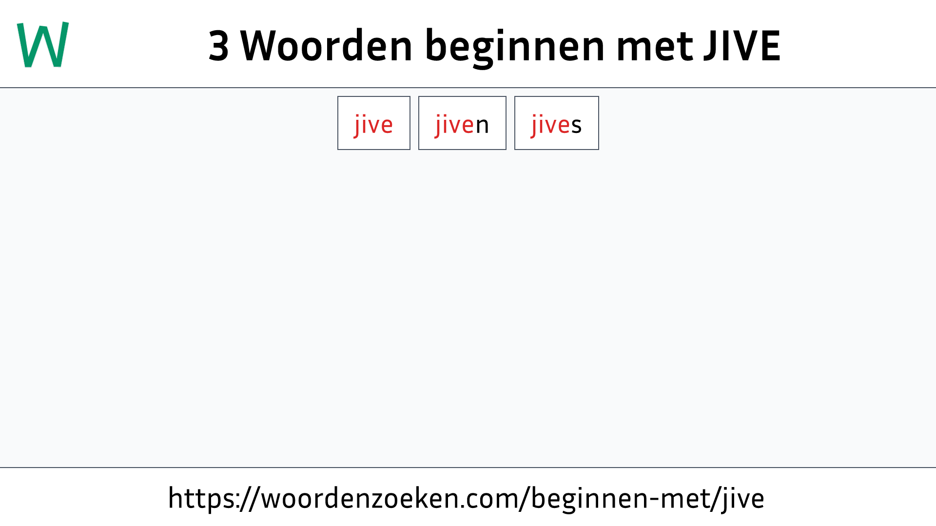 Woorden beginnen met JIVE