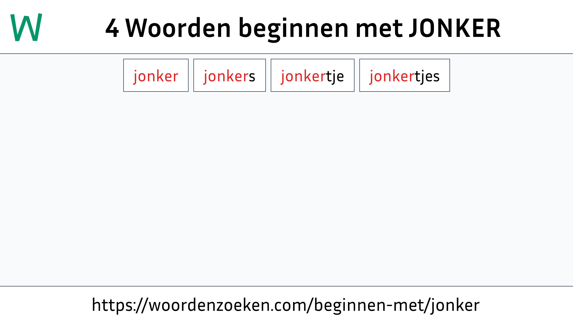 Woorden beginnen met JONKER