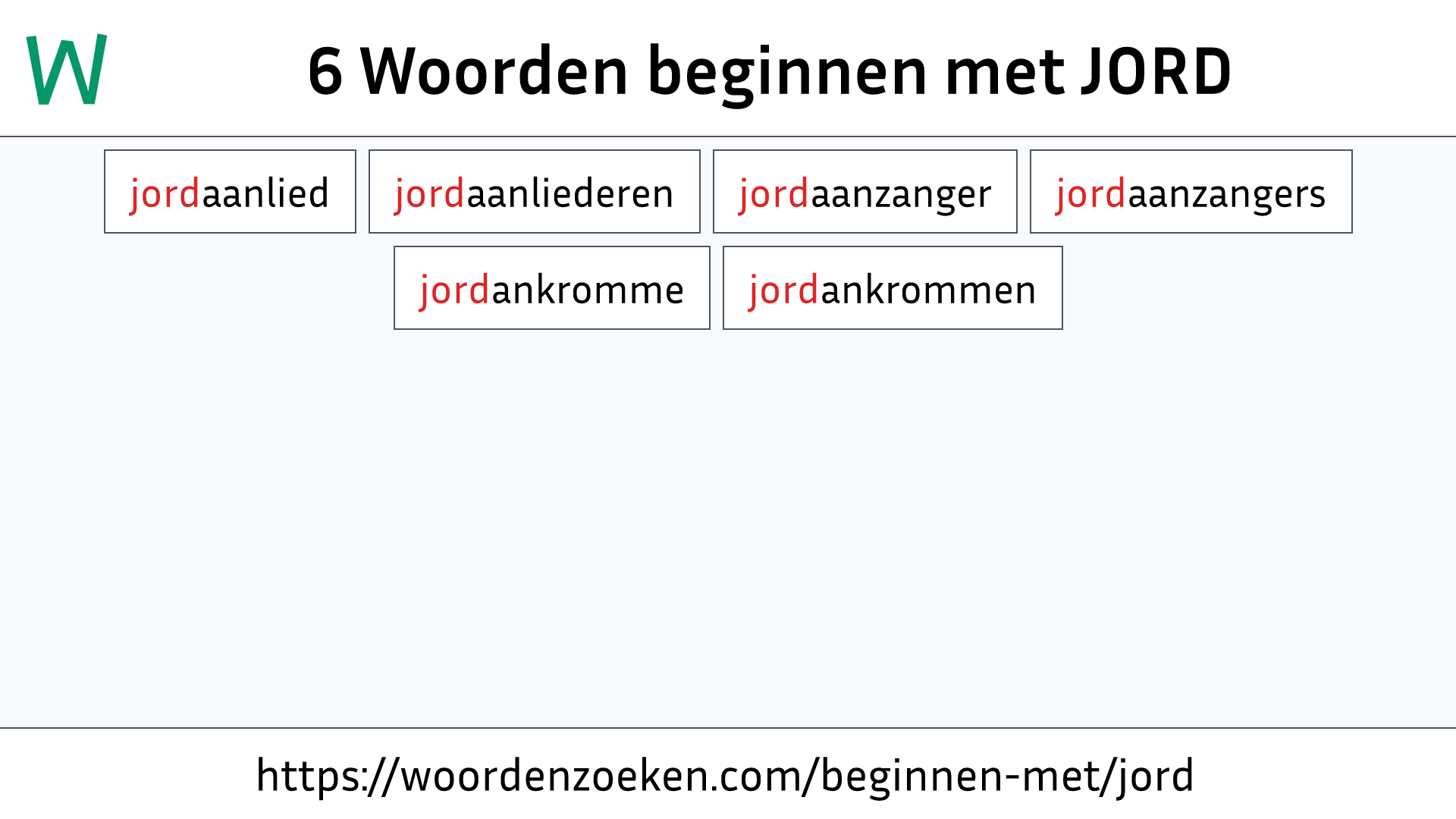 Woorden beginnen met JORD