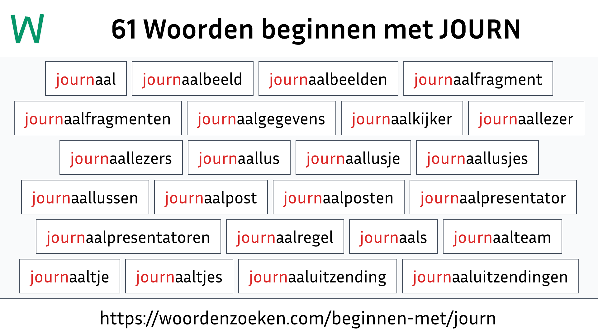 Woorden beginnen met JOURN