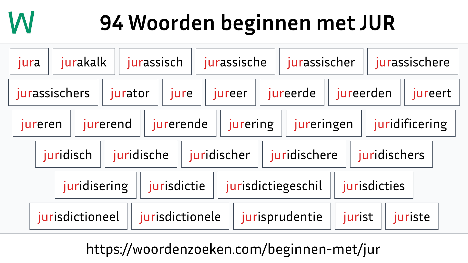 Woorden beginnen met JUR