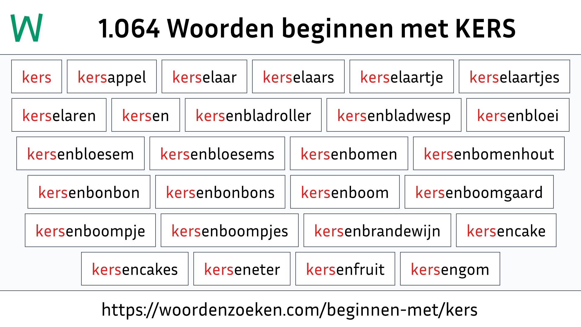 Woorden beginnen met KERS