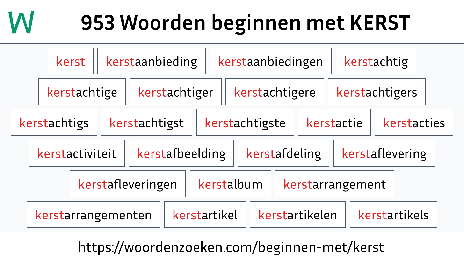 Woorden beginnen met KERST