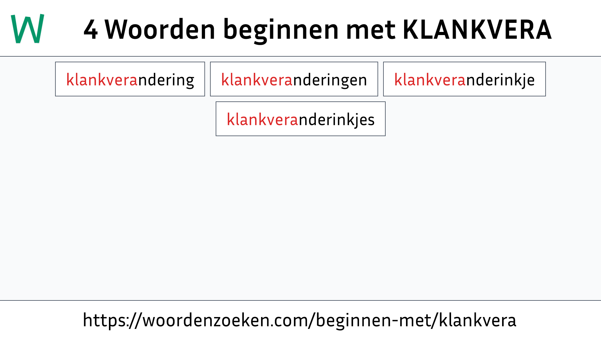 Woorden beginnen met KLANKVERA