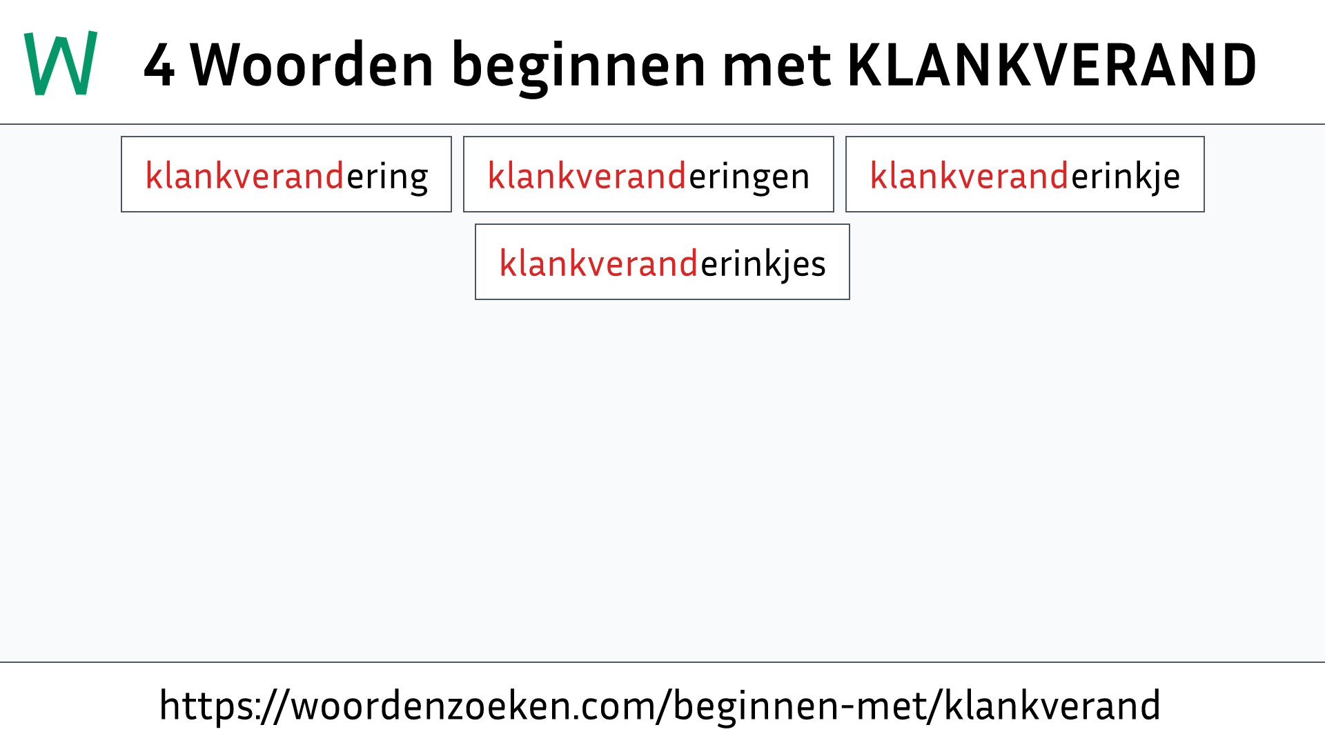 Woorden beginnen met KLANKVERAND