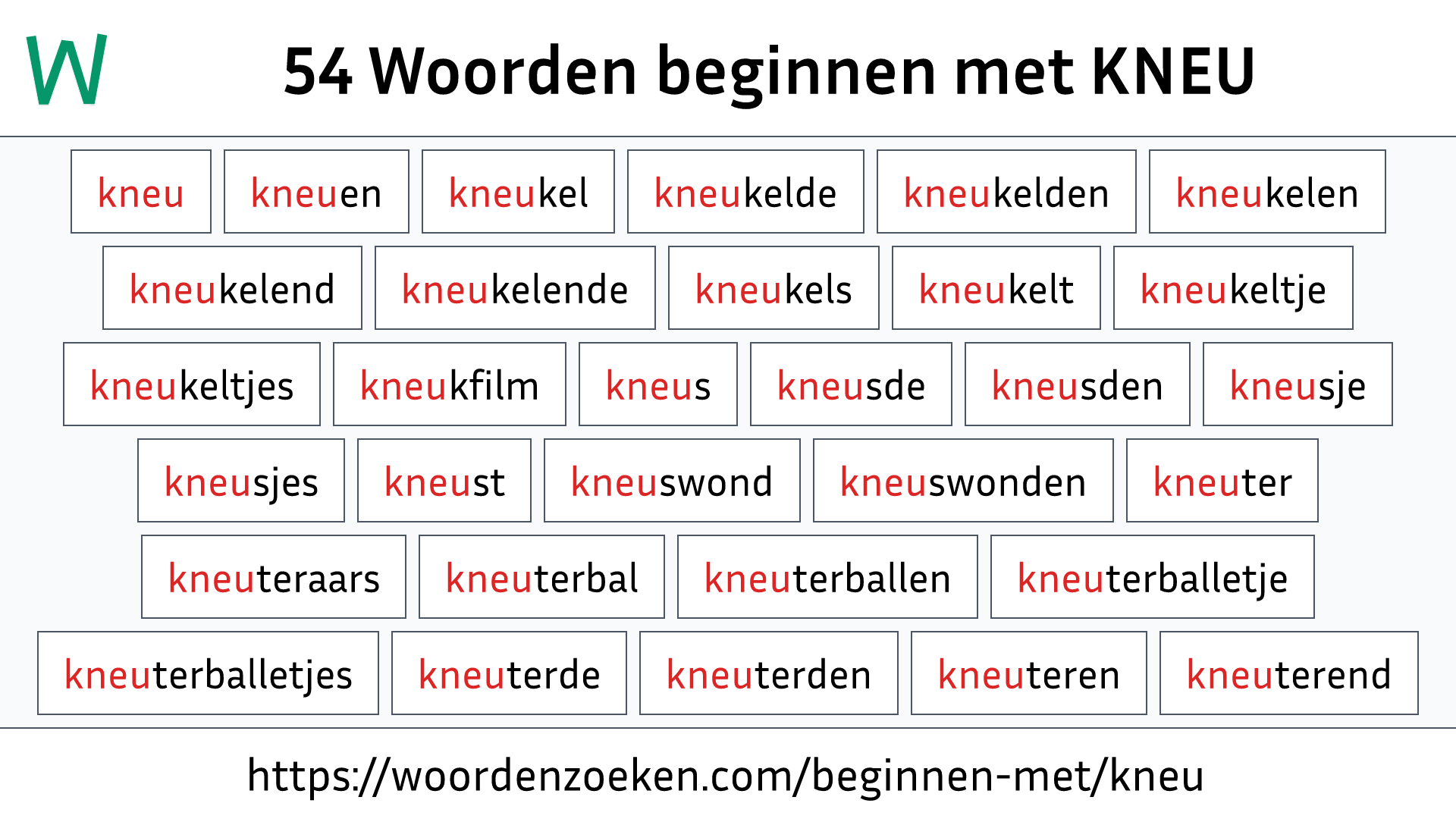 Woorden beginnen met KNEU