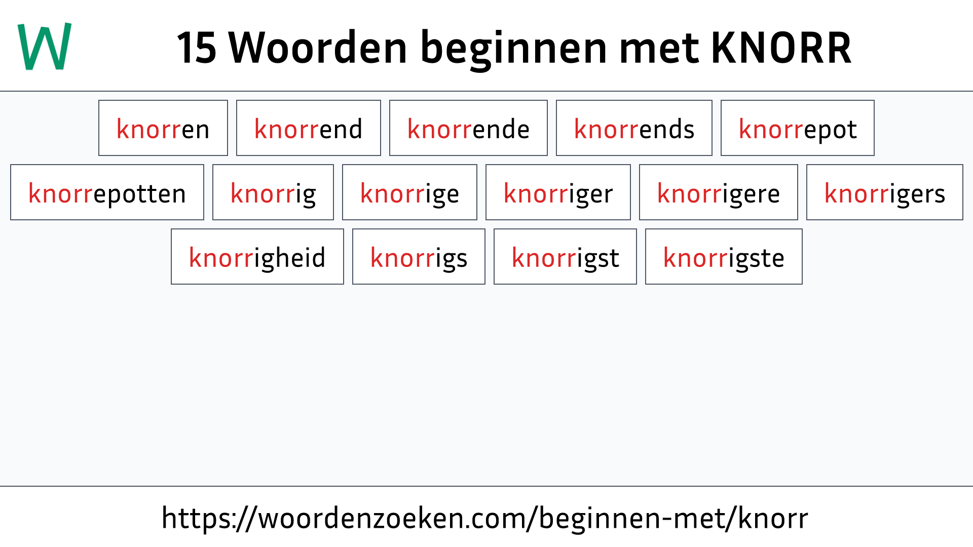 Woorden beginnen met KNORR