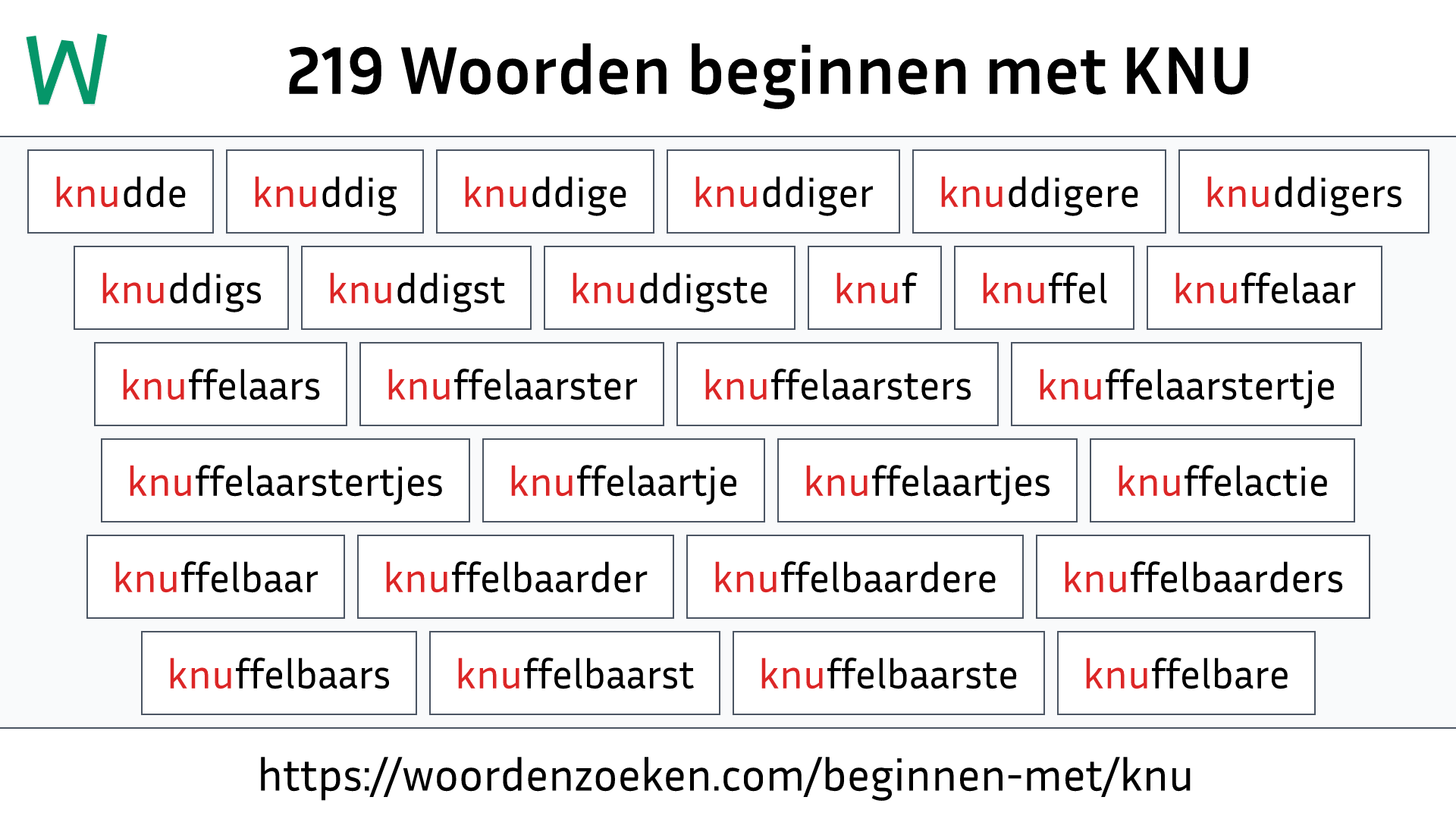 Woorden beginnen met KNU