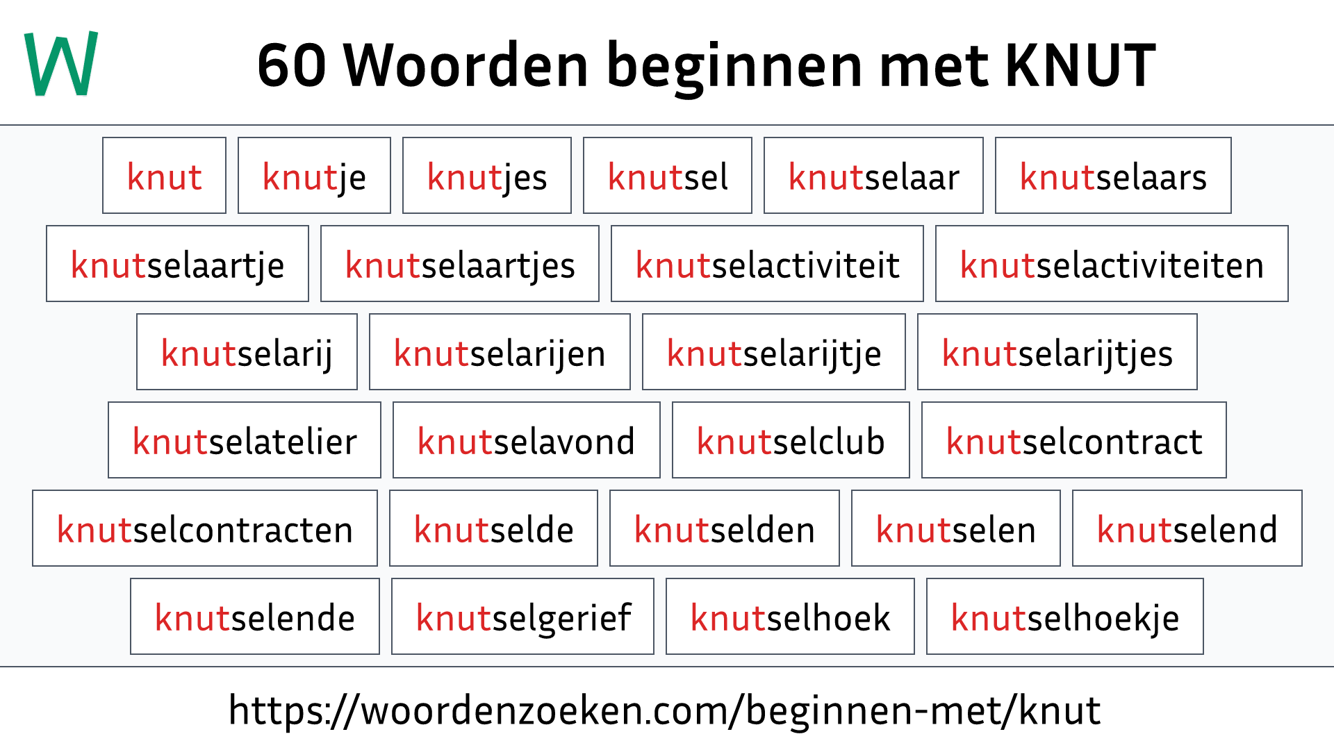 Woorden beginnen met KNUT