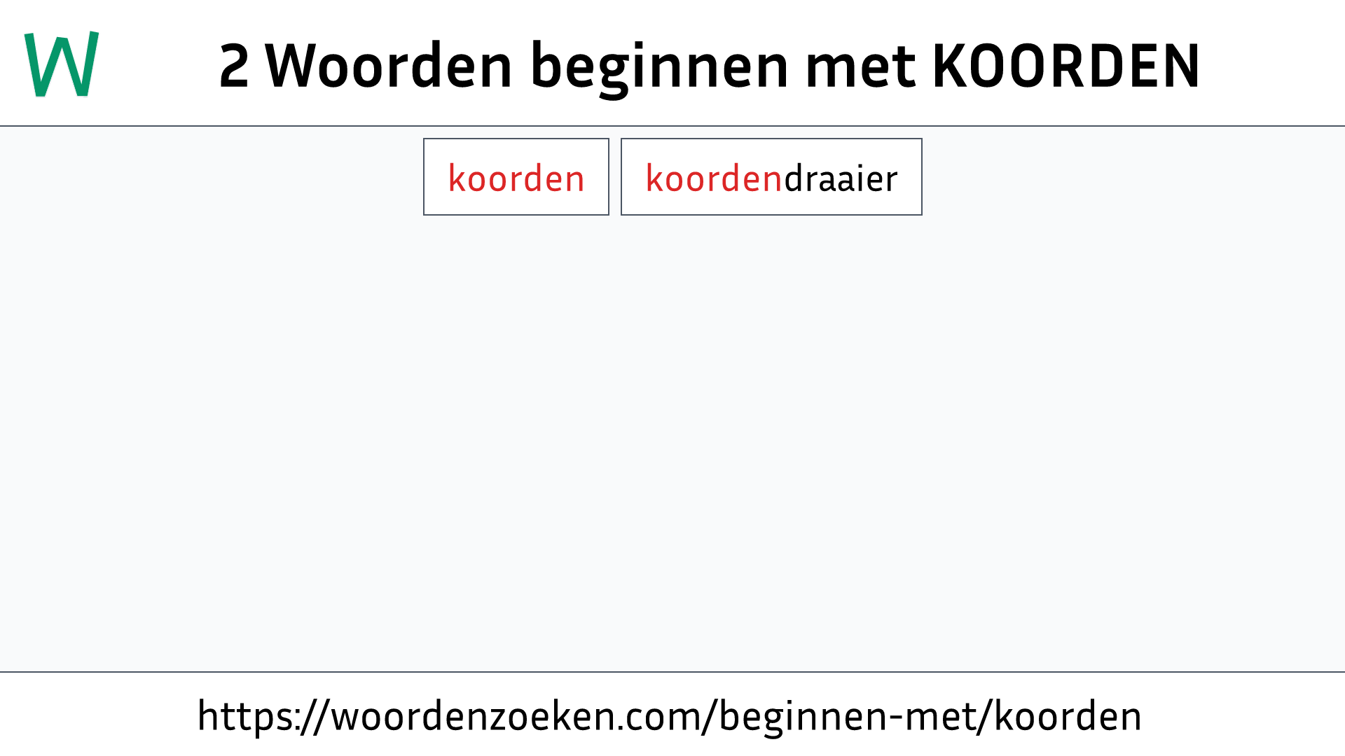 Woorden beginnen met KOORDEN