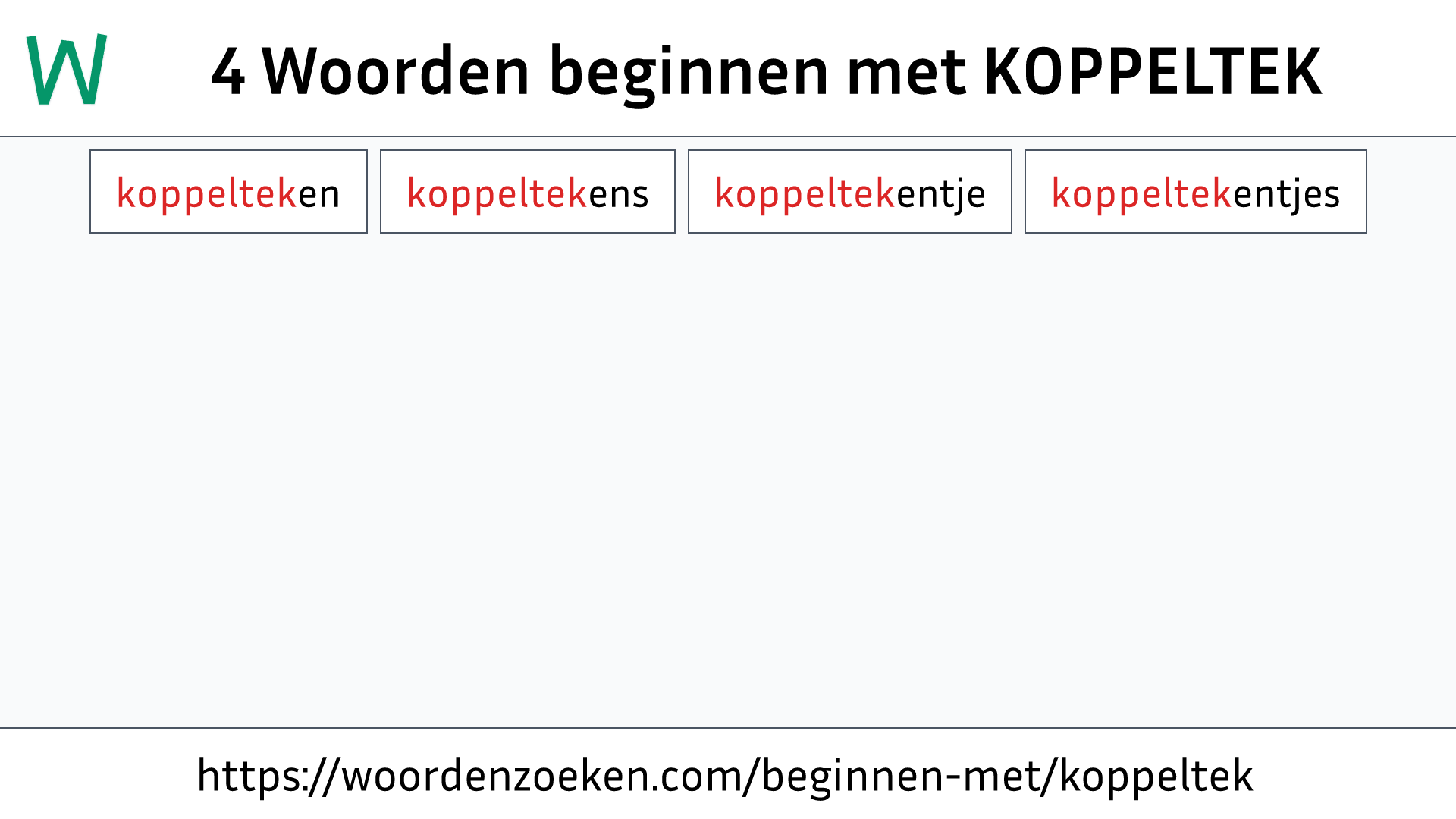 Woorden beginnen met KOPPELTEK