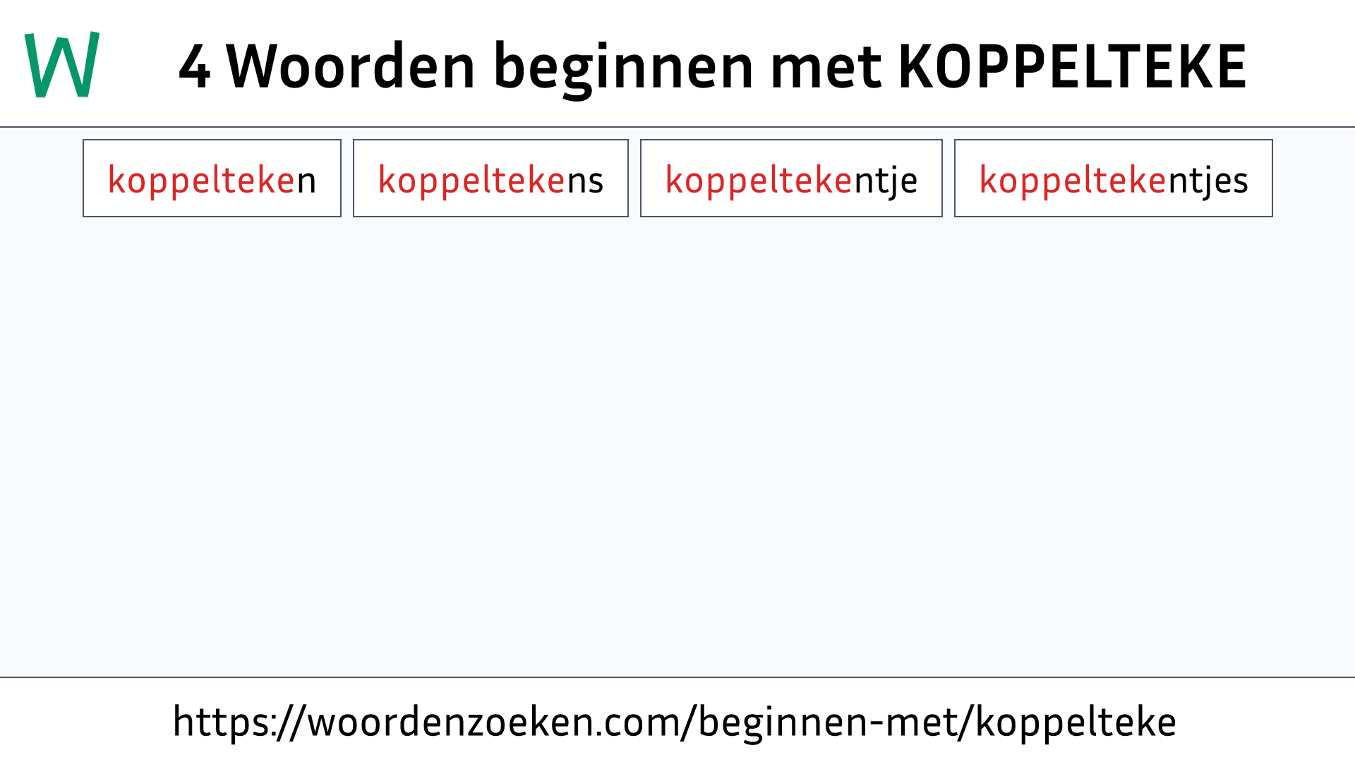 Woorden beginnen met KOPPELTEKE