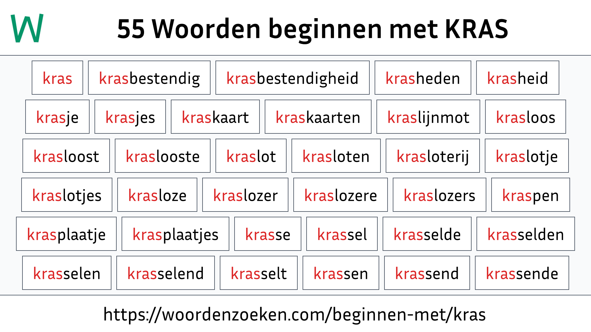 Woorden beginnen met KRAS