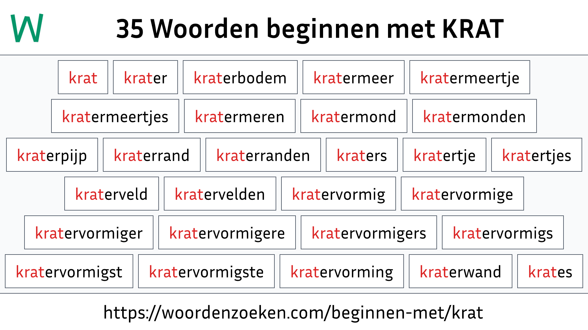 Woorden beginnen met KRAT