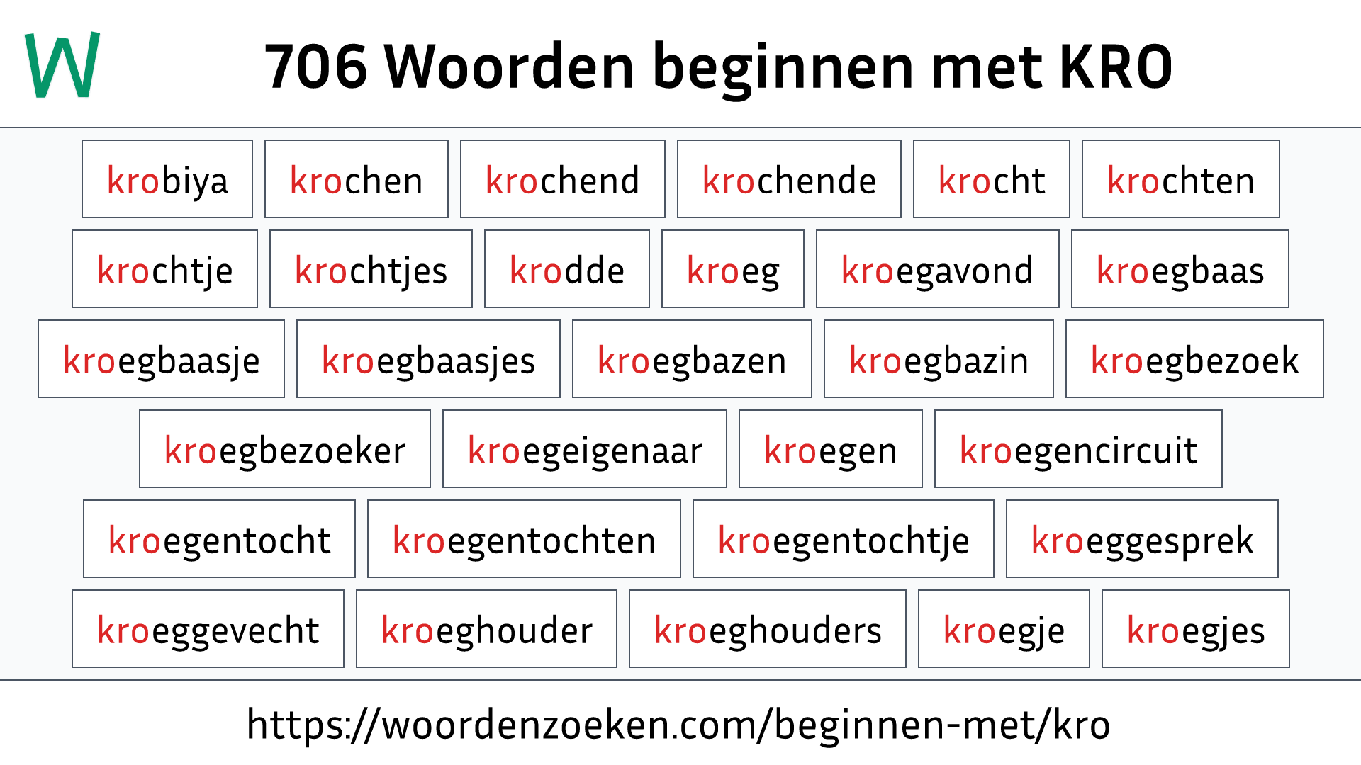 Woorden beginnen met KRO