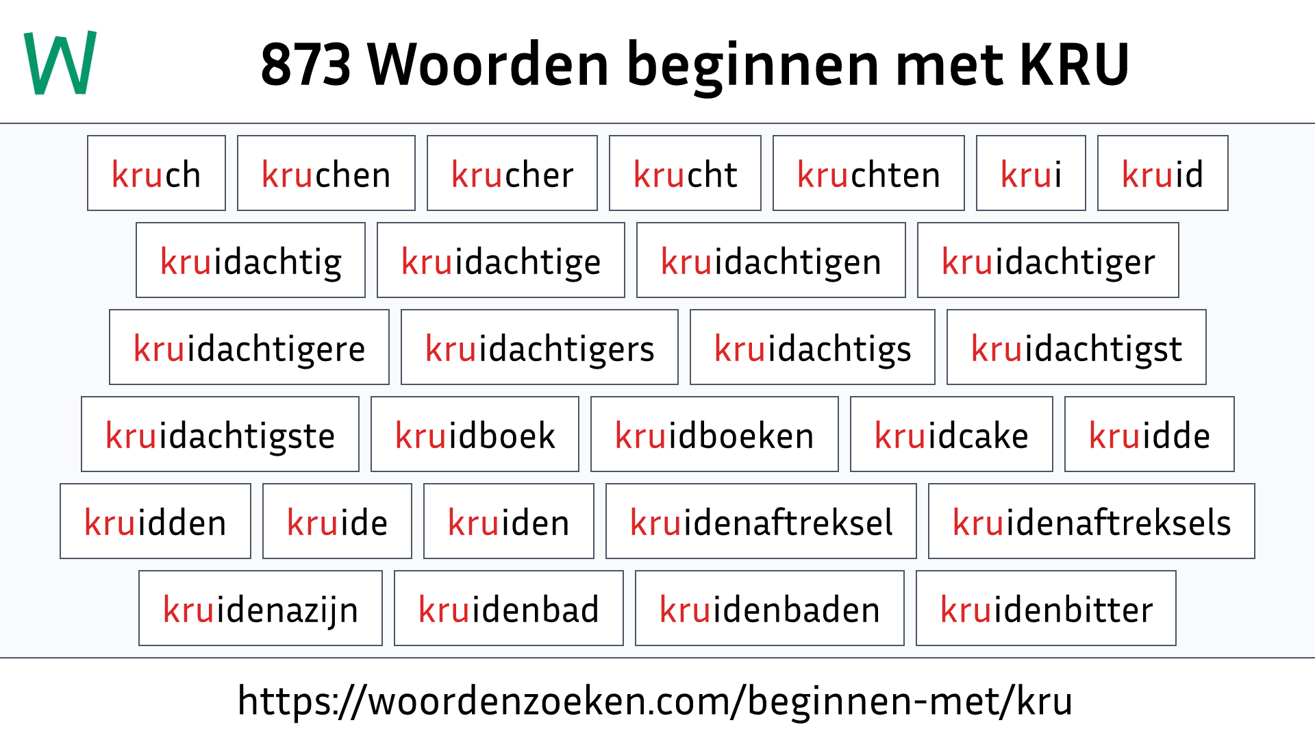 Woorden beginnen met KRU