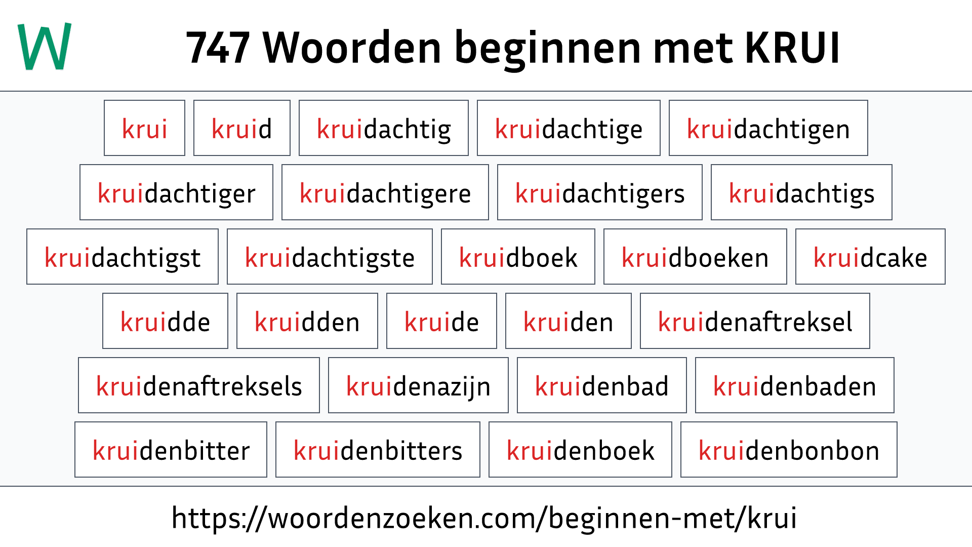 Woorden beginnen met KRUI