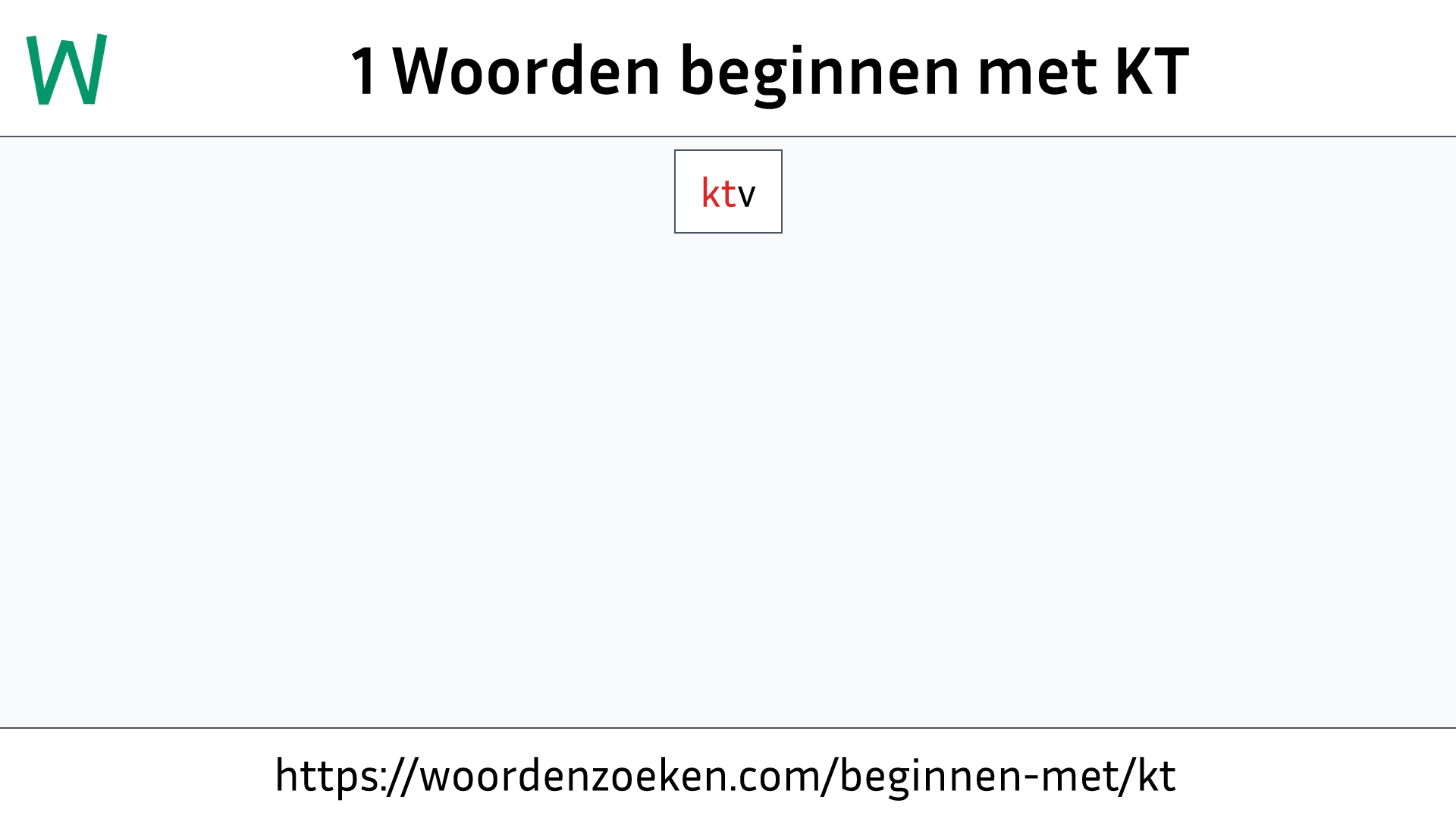 Woorden beginnen met KT
