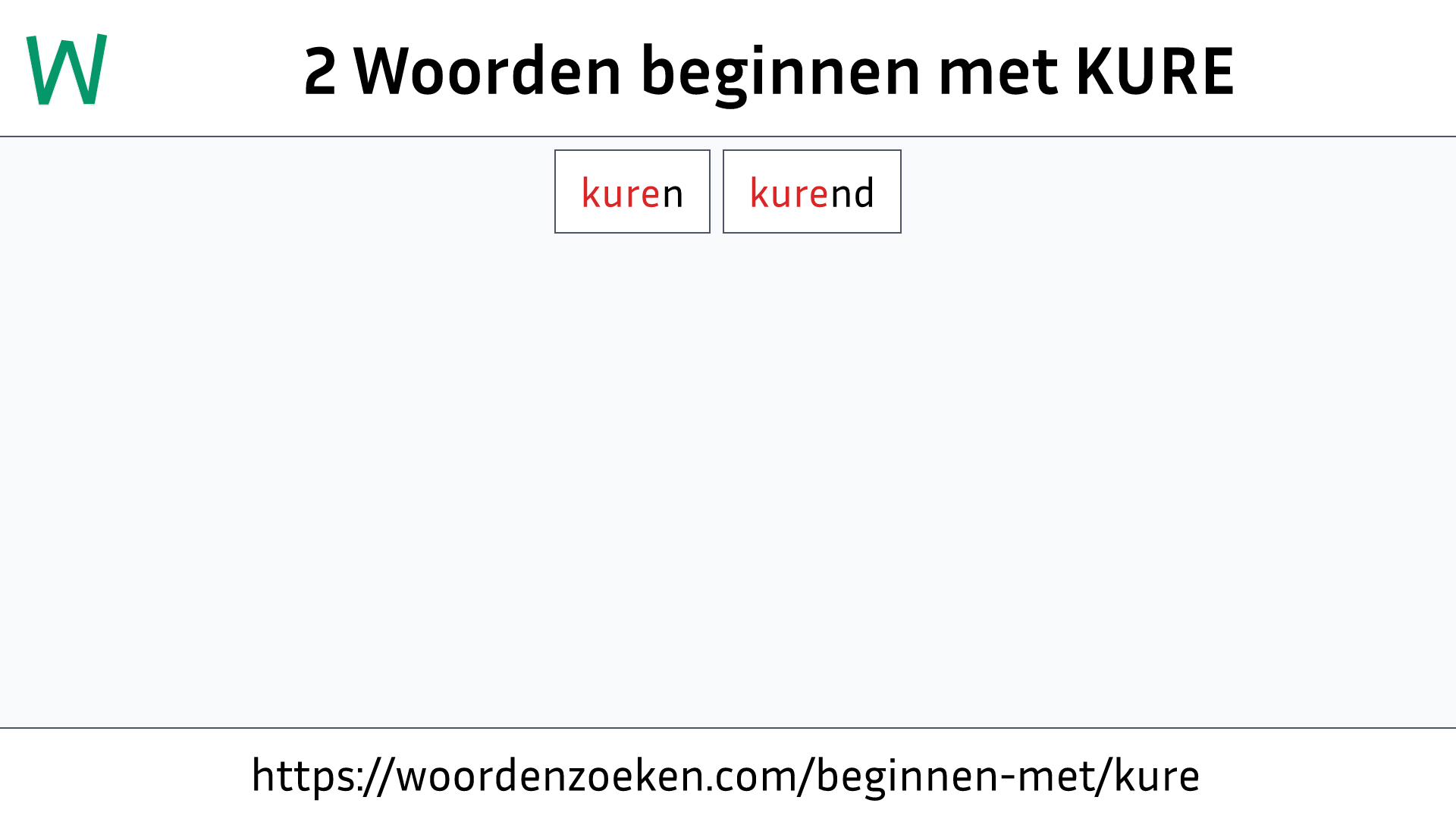 Woorden beginnen met KURE