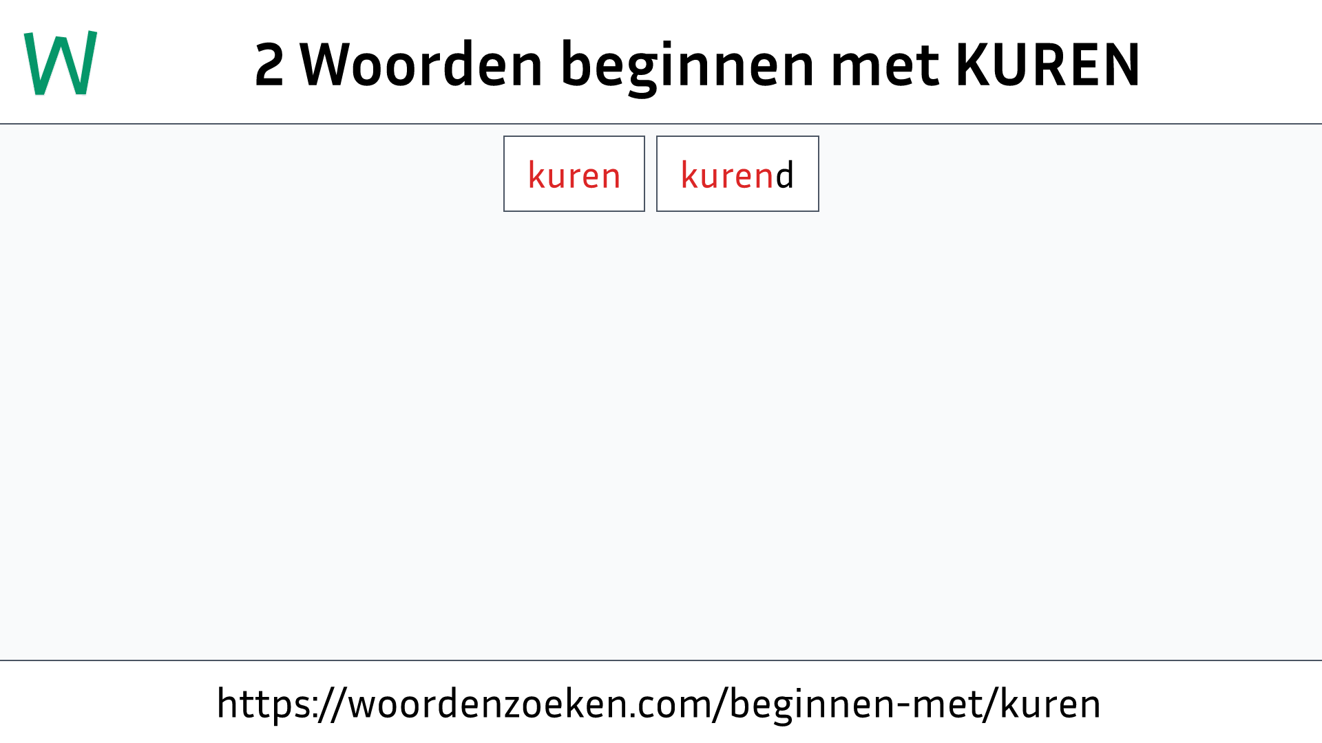 Woorden beginnen met KUREN
