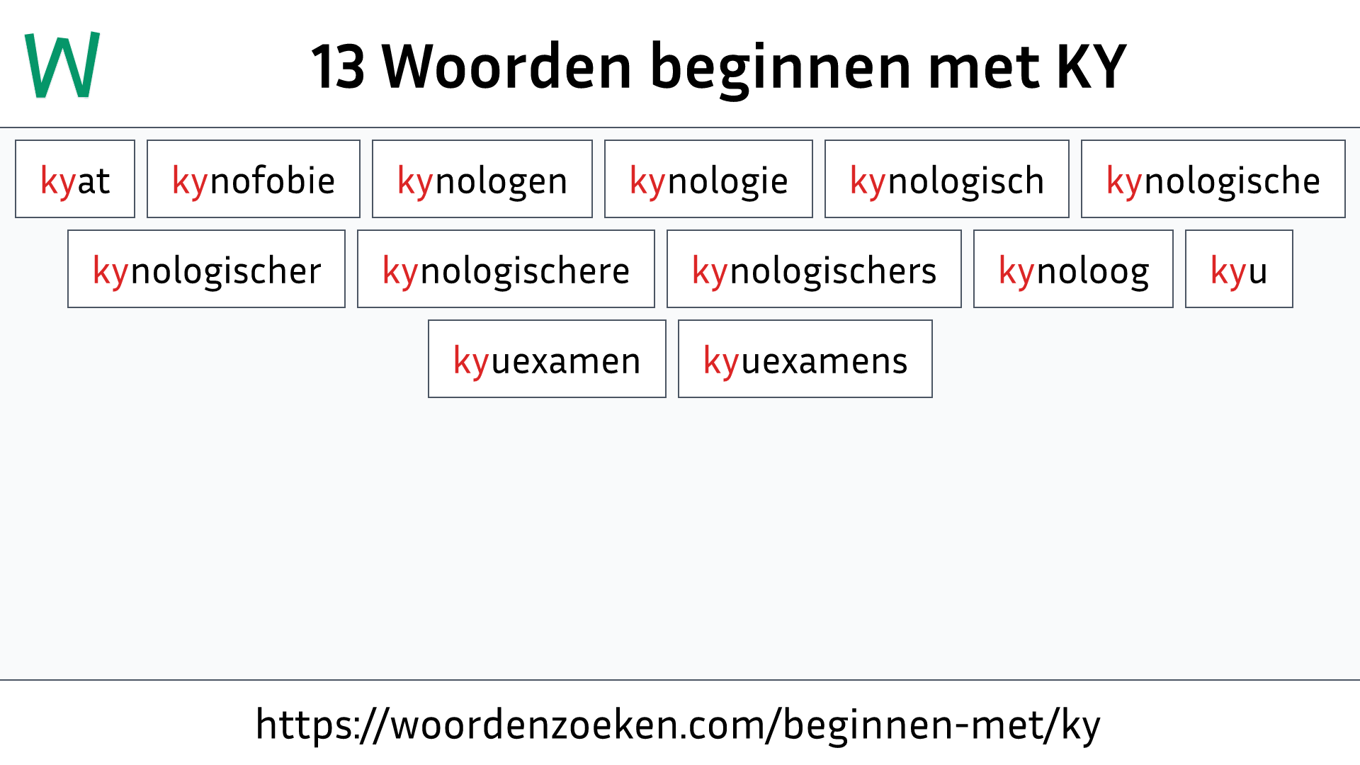 Woorden beginnen met KY