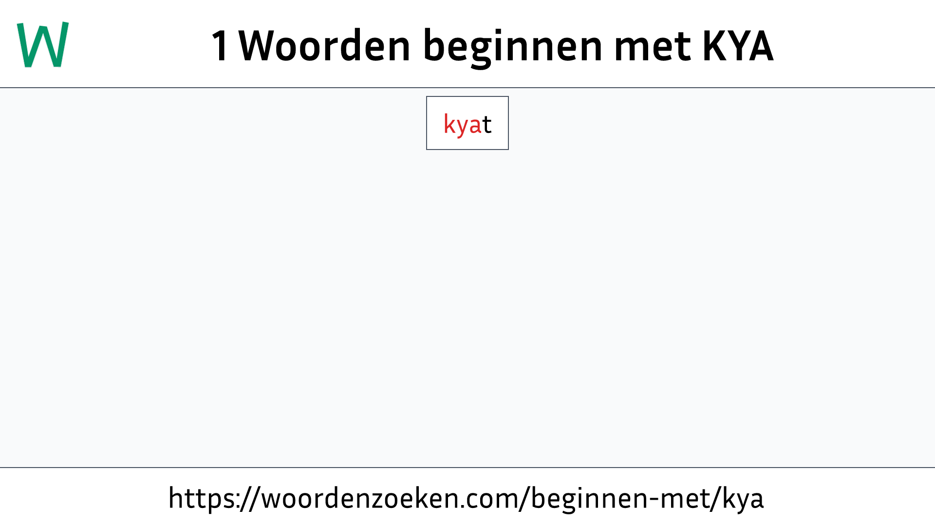 Woorden beginnen met KYA