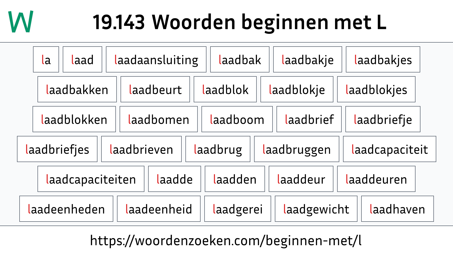 Woorden beginnen met L