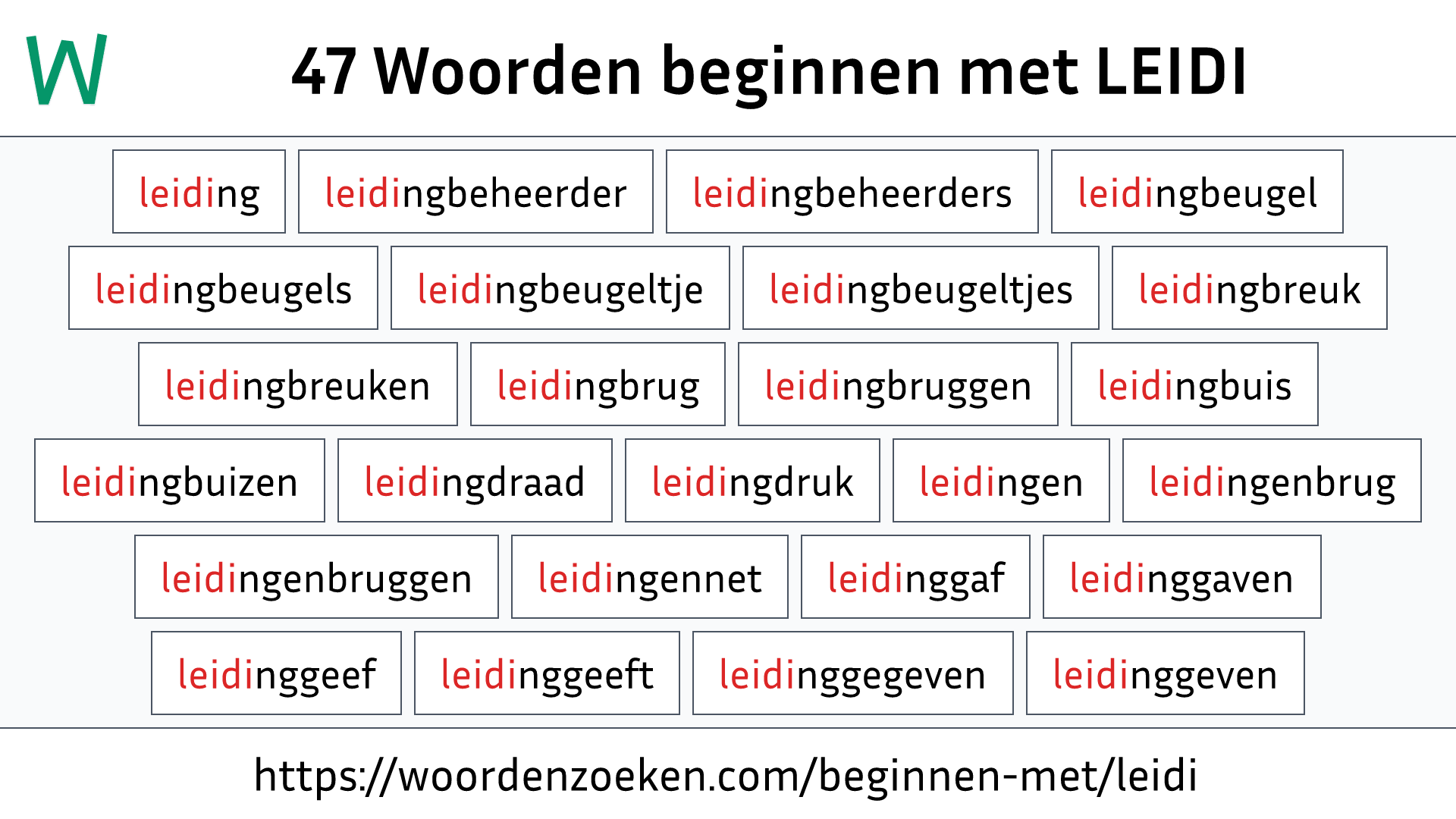 Woorden beginnen met LEIDI