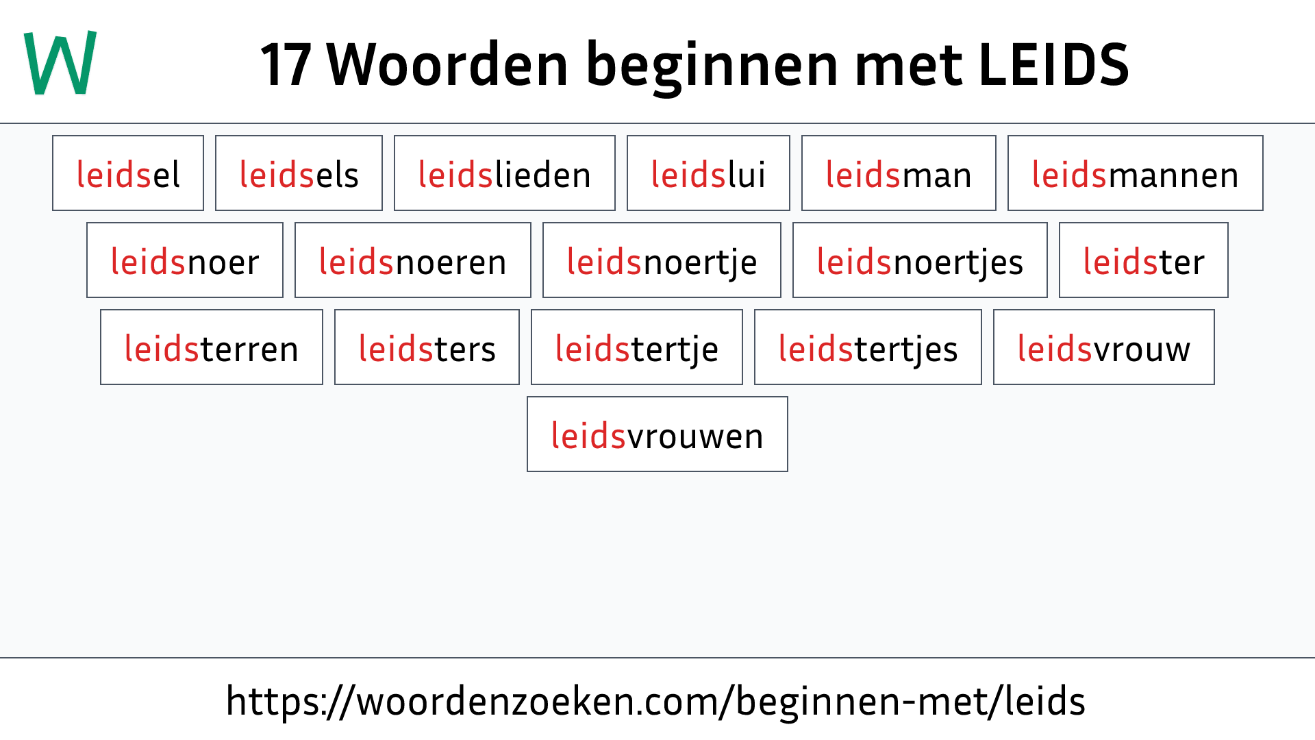 Woorden beginnen met LEIDS