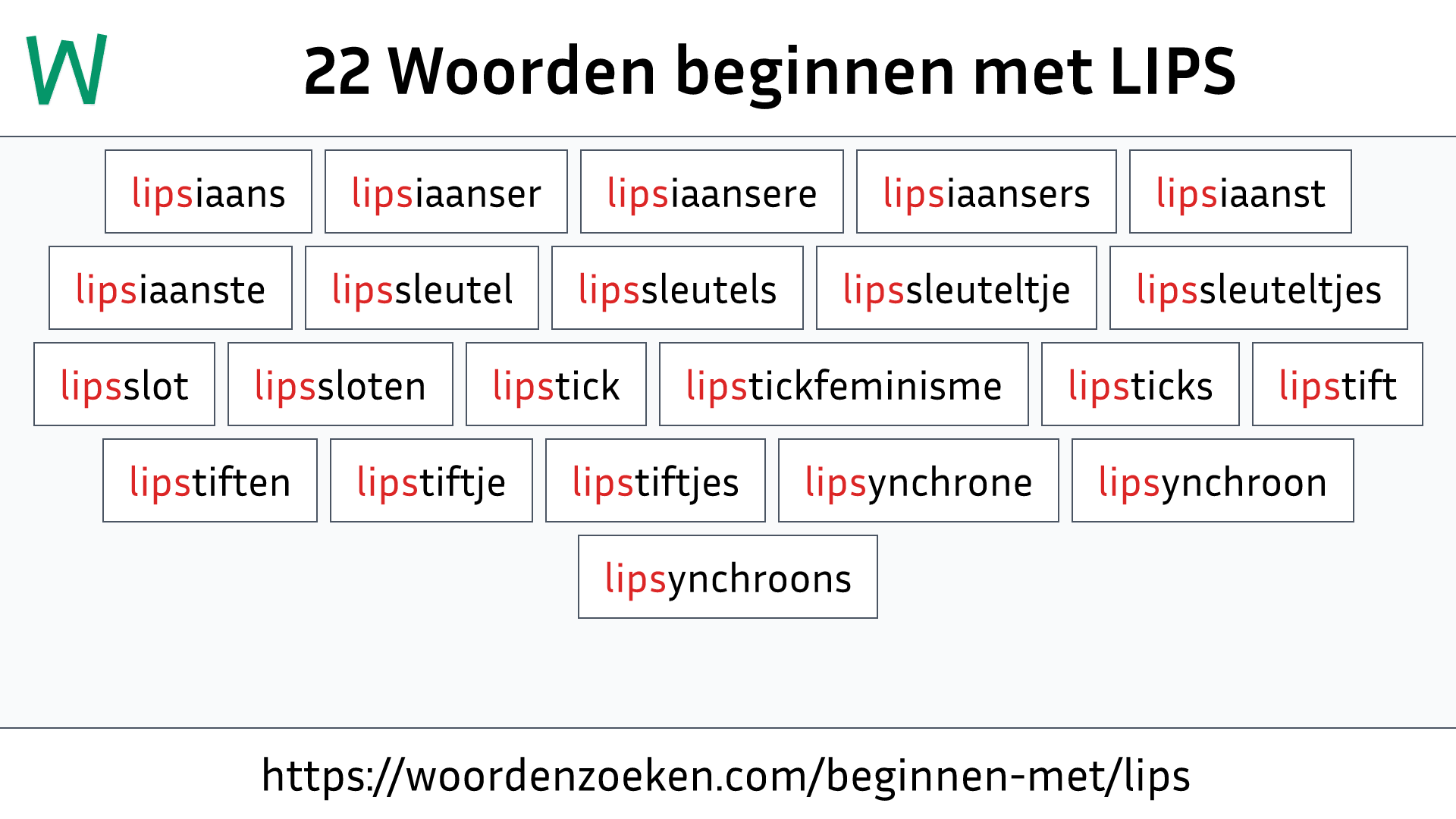 Woorden beginnen met LIPS