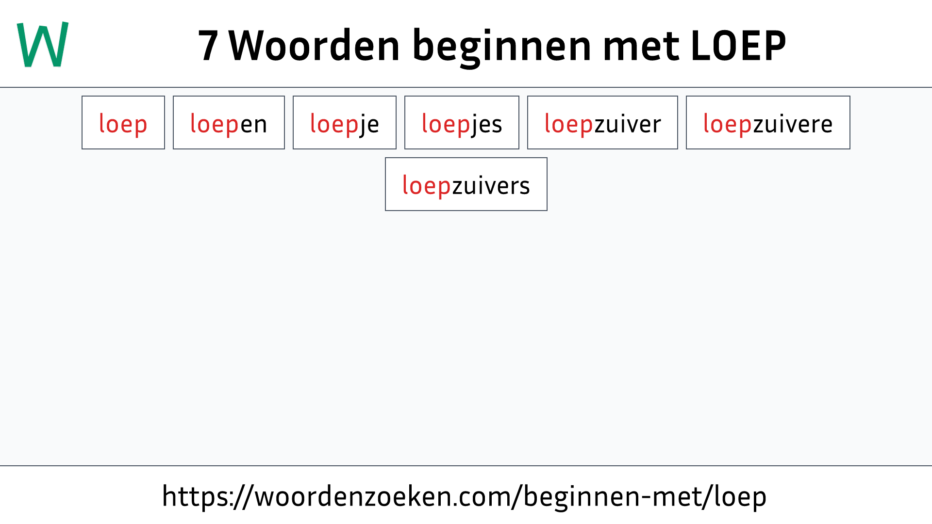Woorden beginnen met LOEP