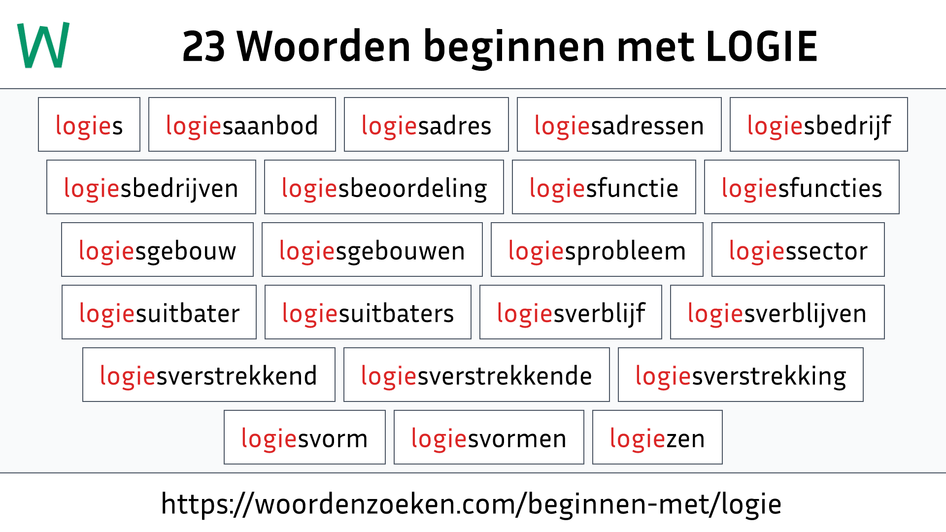 Woorden beginnen met LOGIE