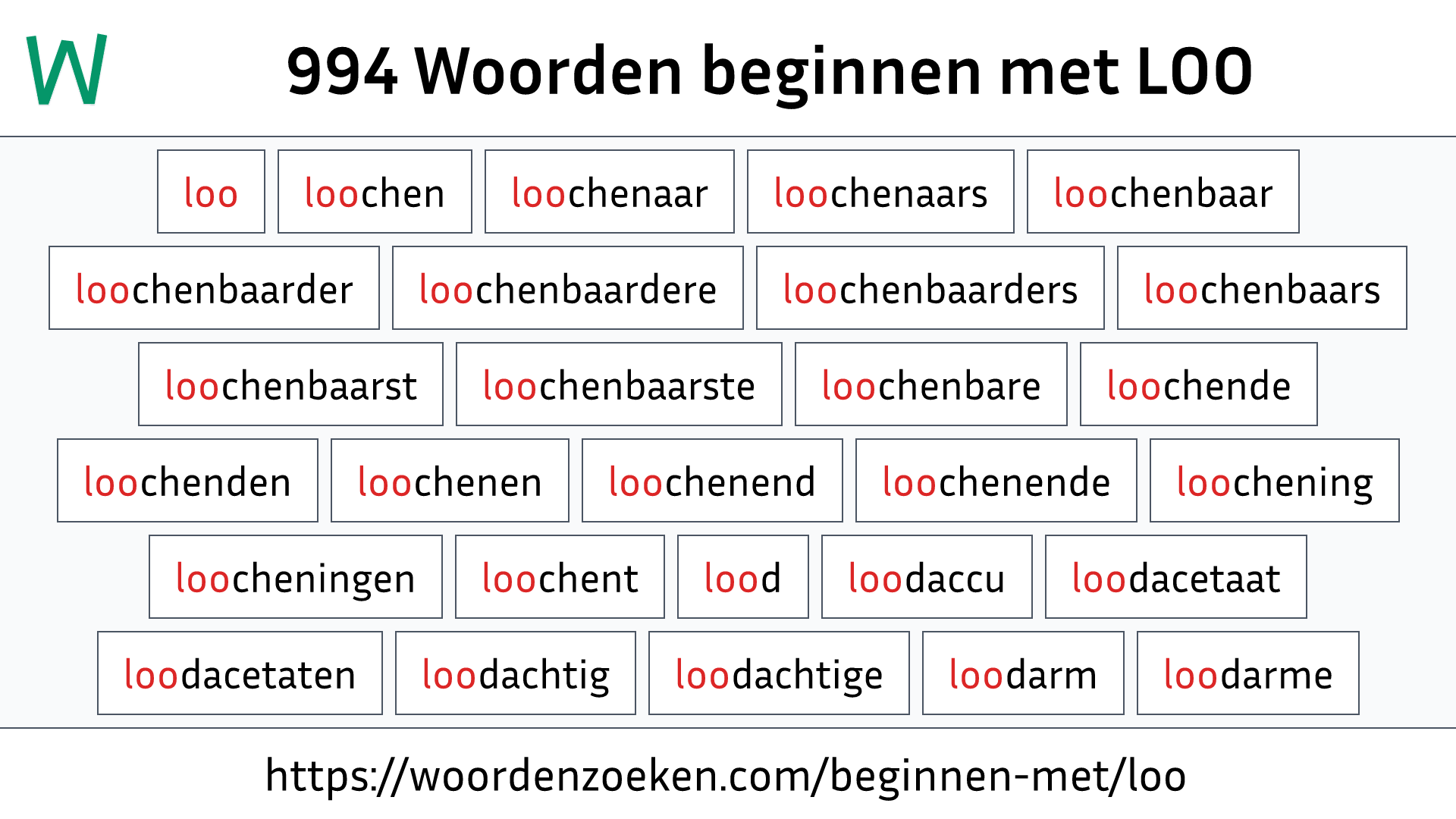 Woorden beginnen met LOO