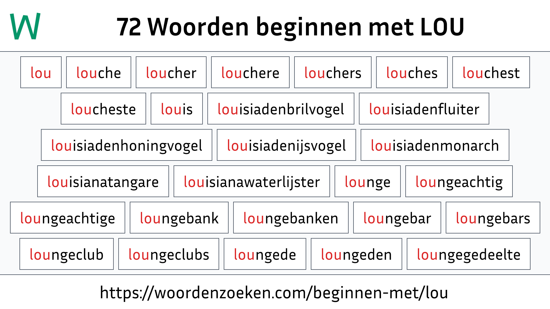 Woorden beginnen met LOU