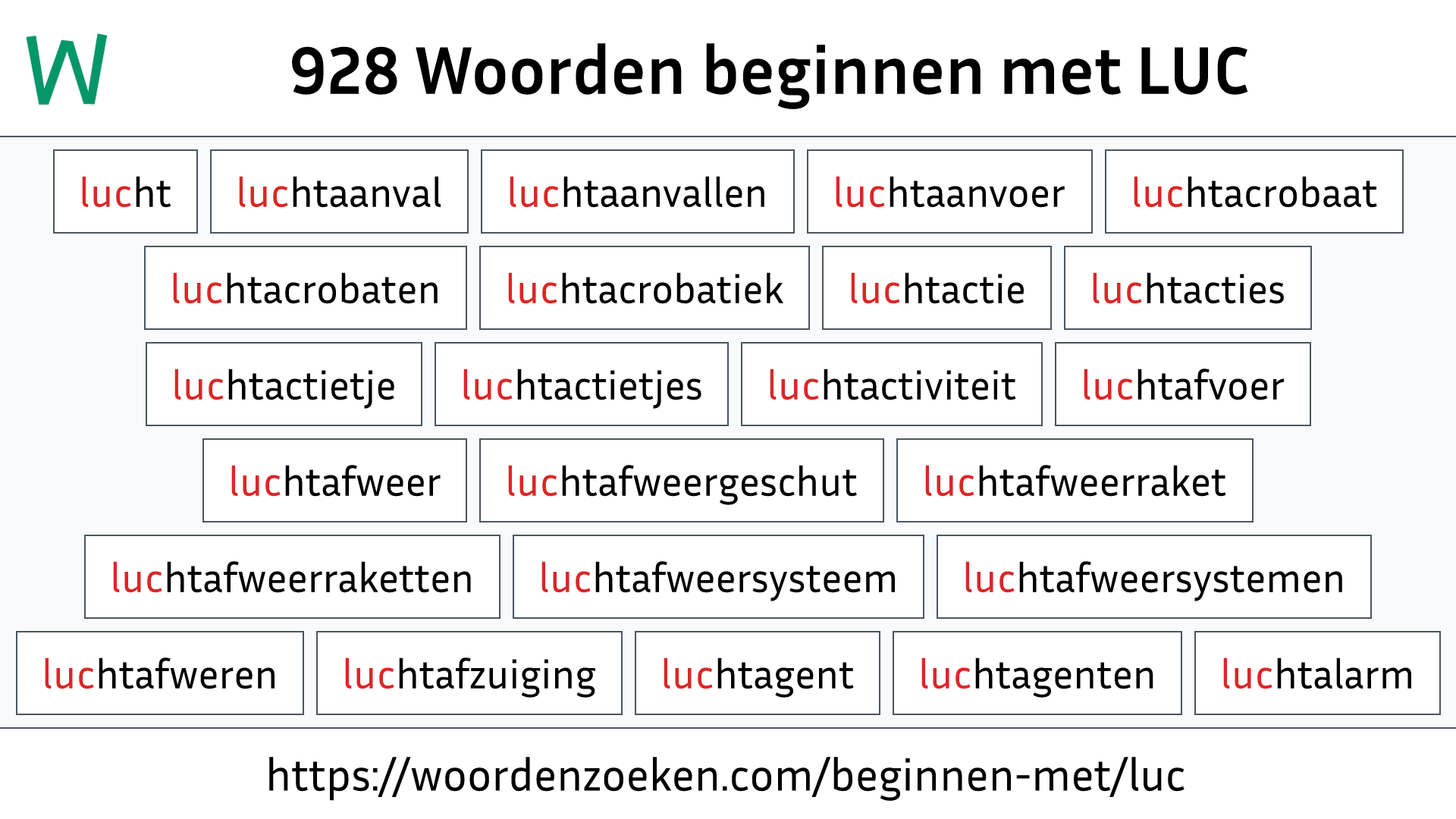 Woorden beginnen met LUC