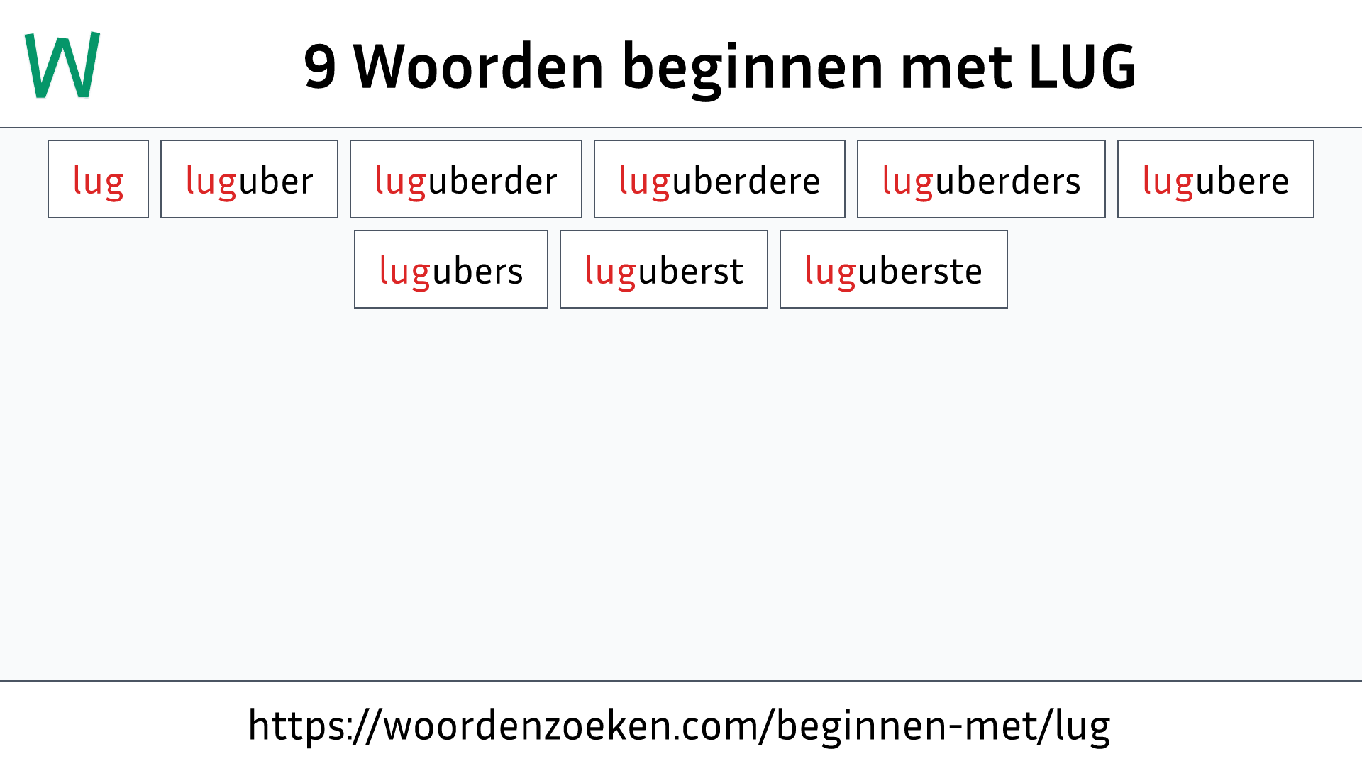 Woorden beginnen met LUG
