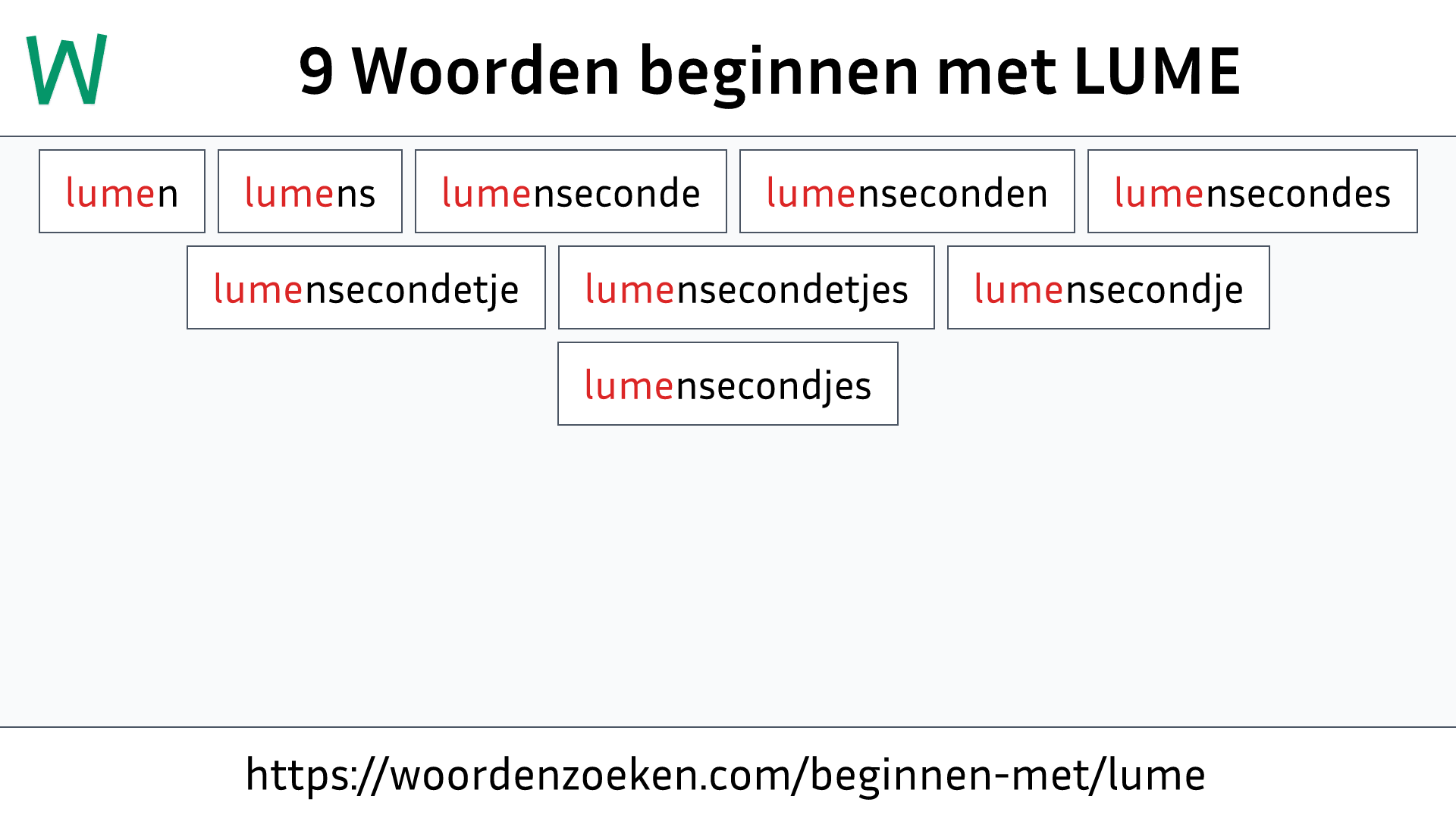 Woorden beginnen met LUME