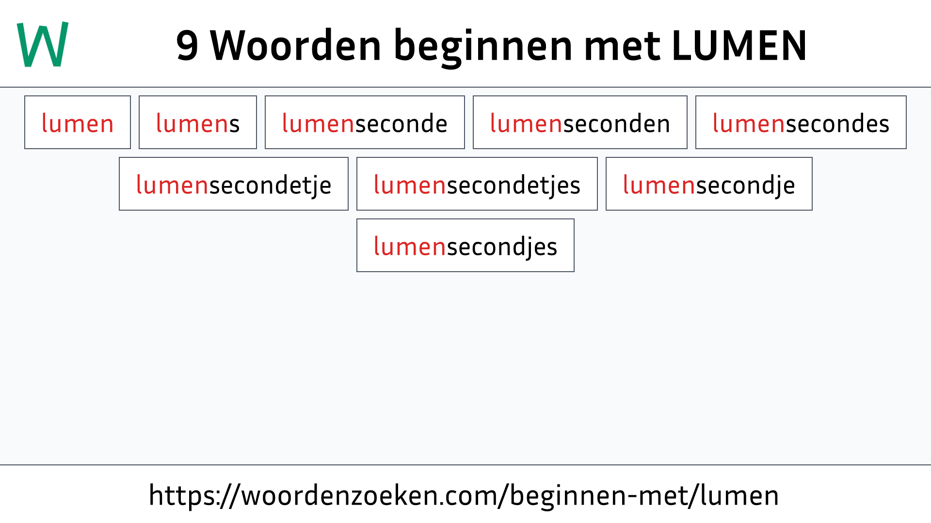 Woorden beginnen met LUMEN