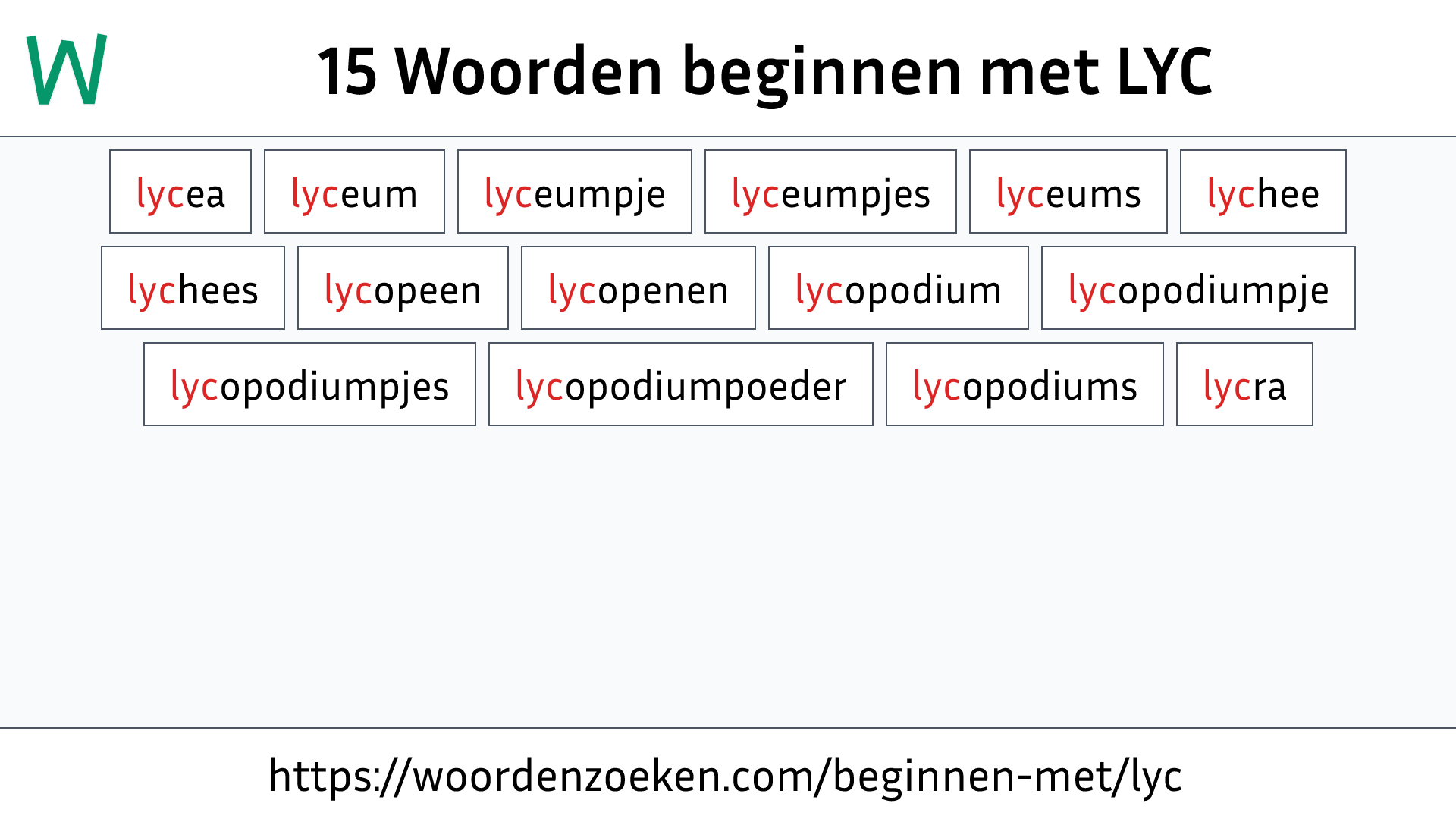 Woorden beginnen met LYC