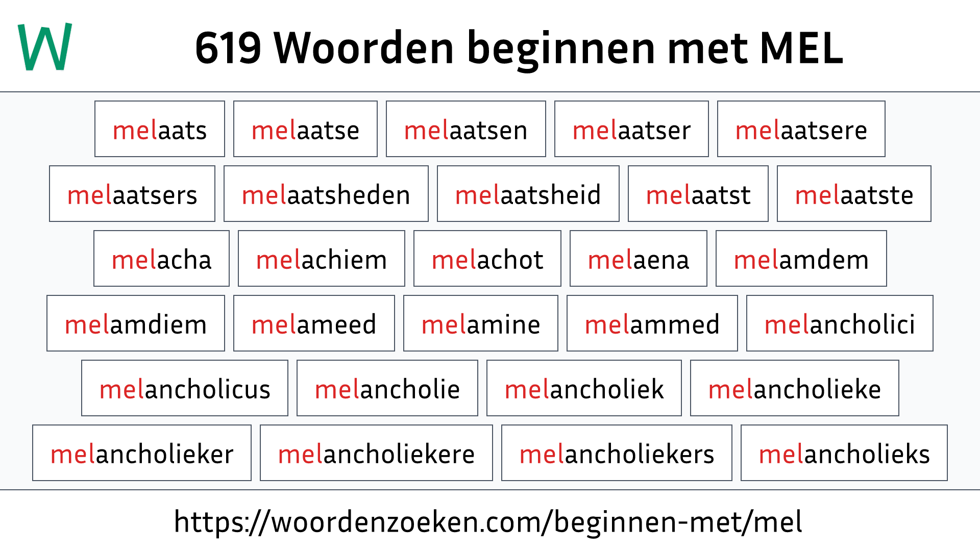 Woorden beginnen met MEL