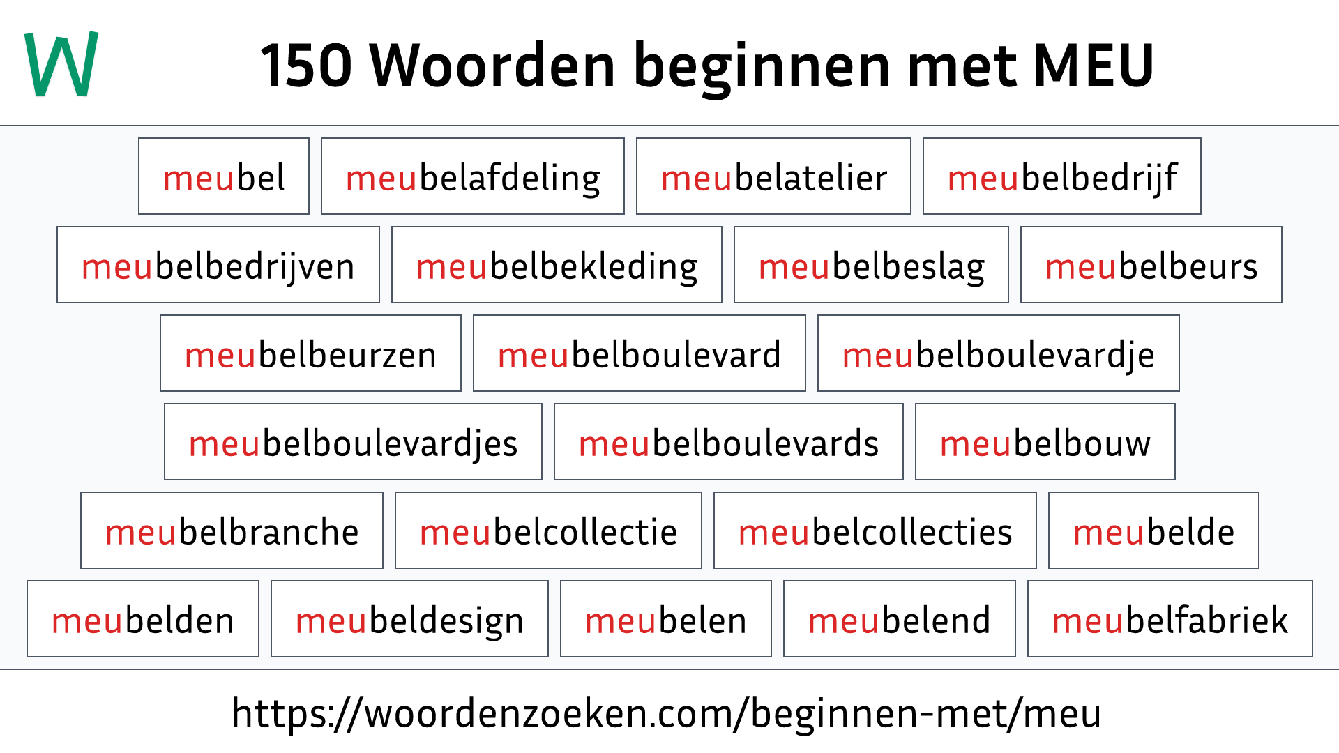 Woorden beginnen met MEU