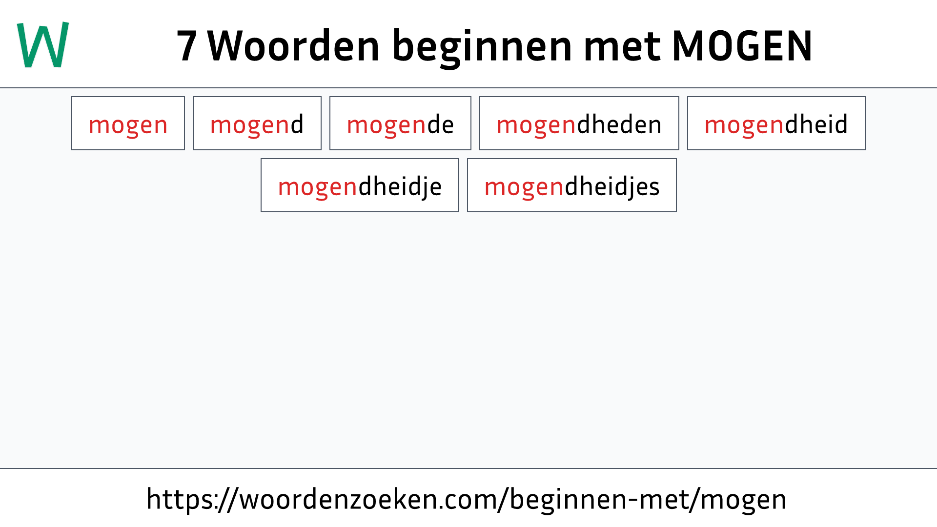 Woorden beginnen met MOGEN