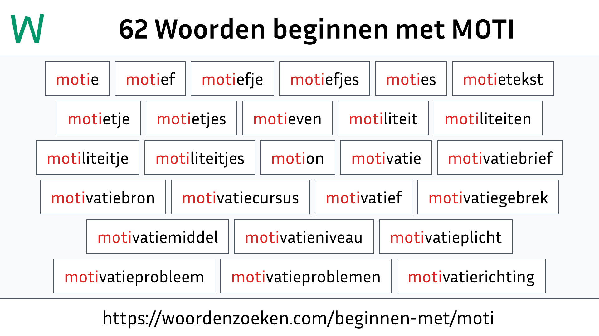 Woorden beginnen met MOTI