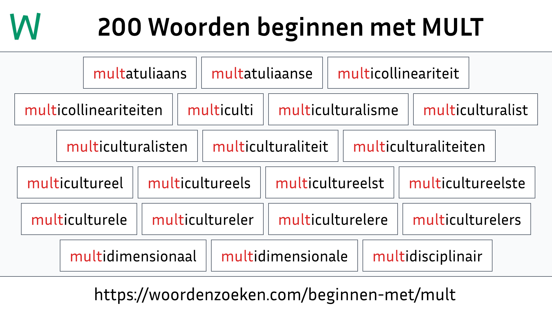 Woorden beginnen met MULT