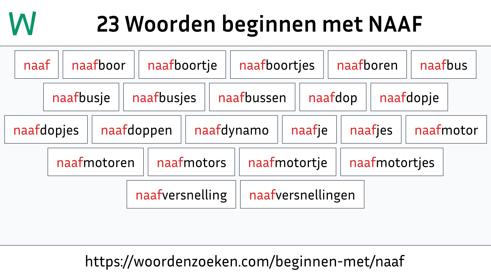 Woorden beginnen met NAAF