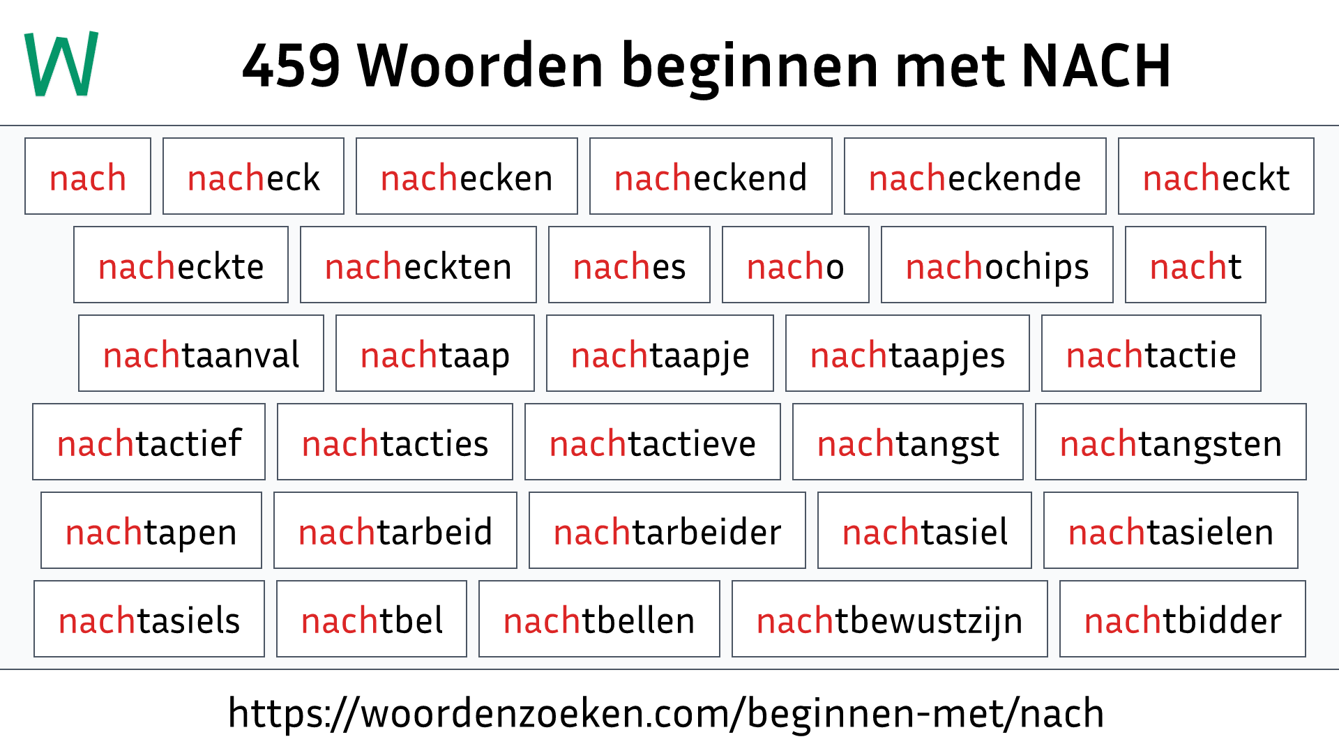 Woorden beginnen met NACH