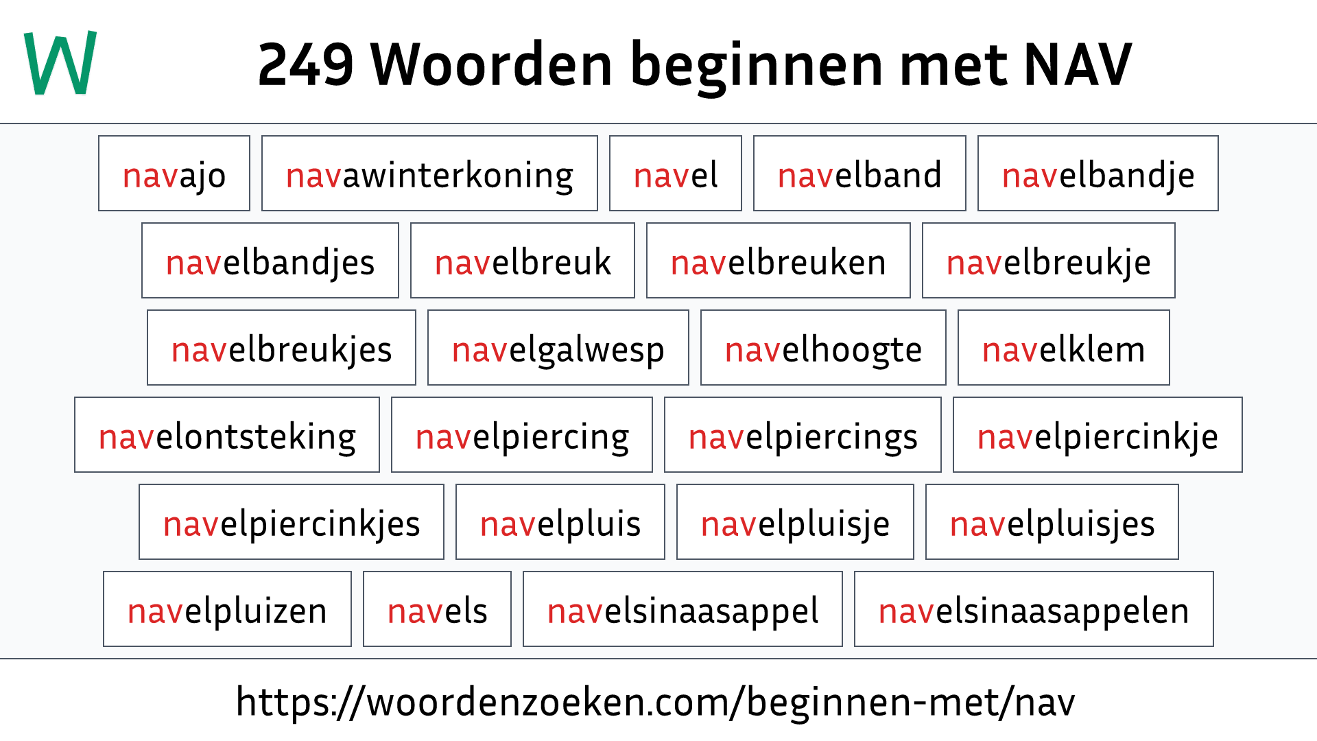 Woorden beginnen met NAV