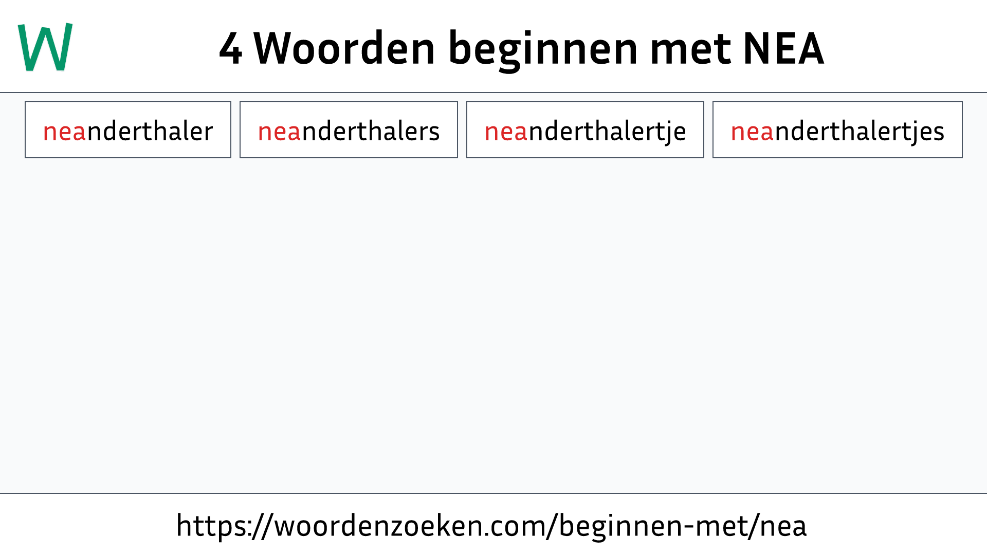 Woorden beginnen met NEA