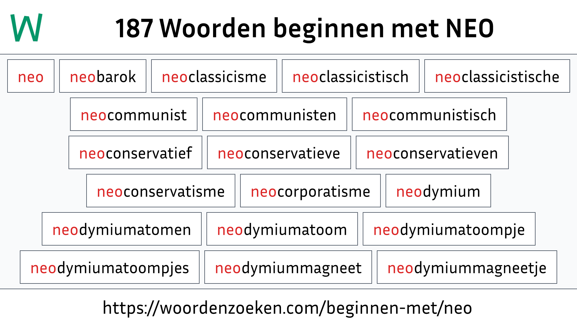 Woorden beginnen met NEO