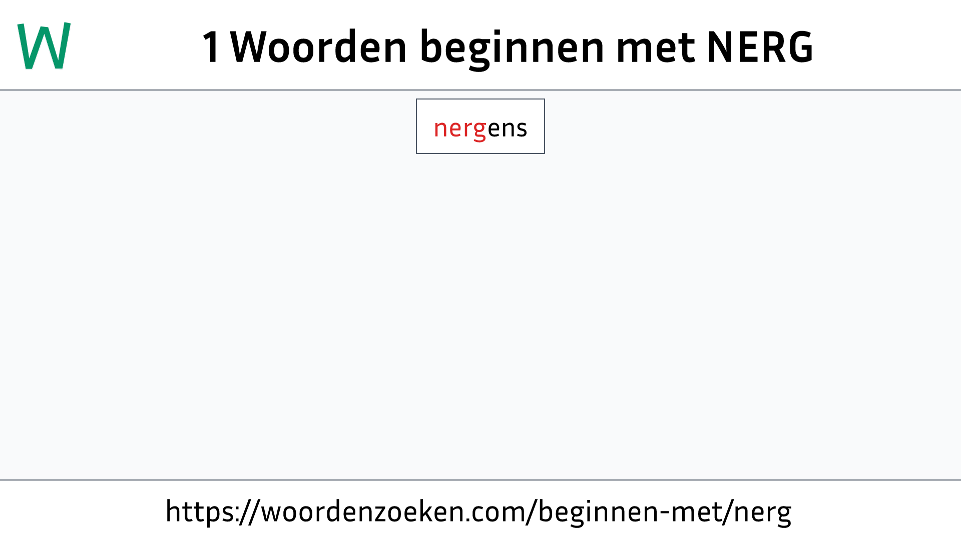 Woorden beginnen met NERG